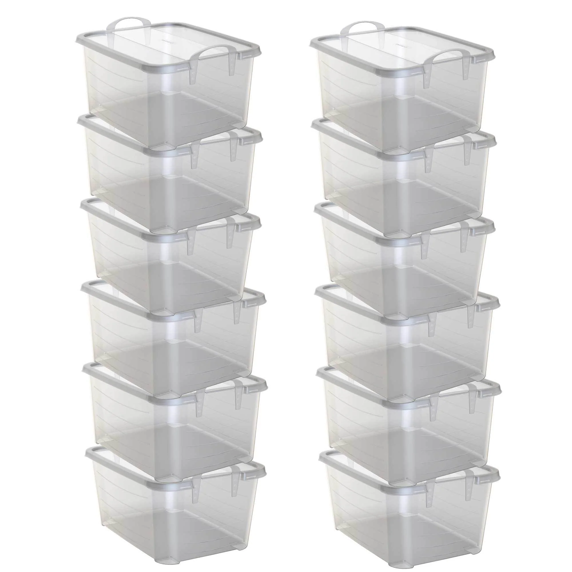 Life Story 55 Quart Stackable Storage Bin, Light Duty Container, Clear, 12 Pack - Image 6