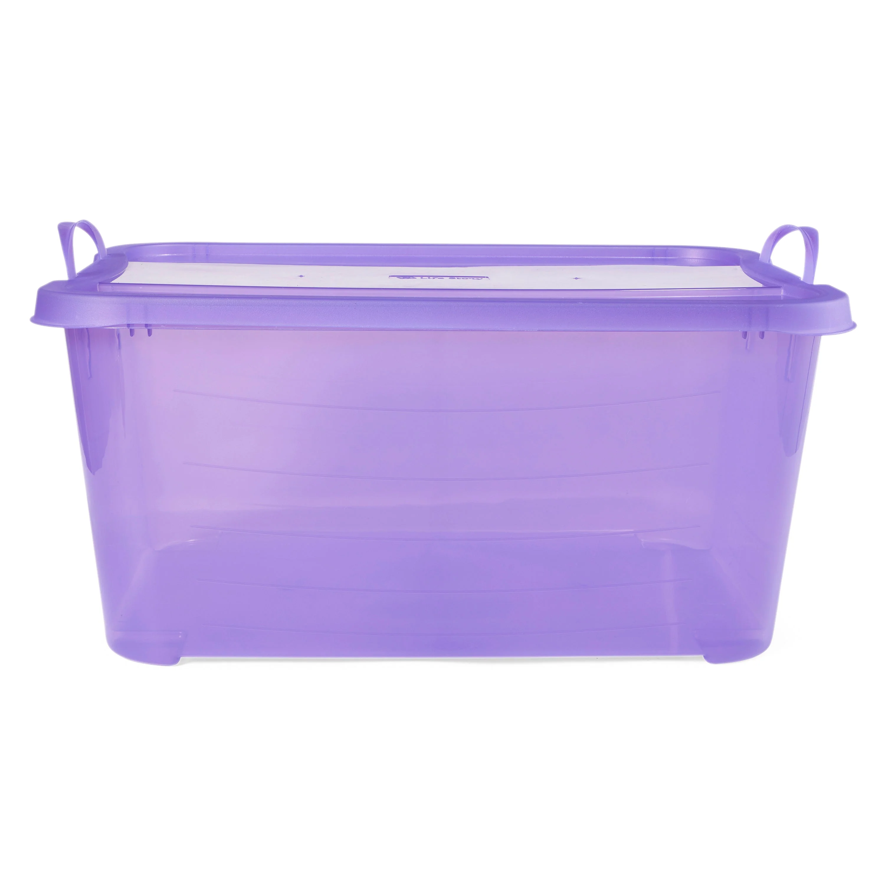 Life Story 55 Quart Stackable Storage Bin, Light Duty Container, Purple, 24 Pack - Image 3