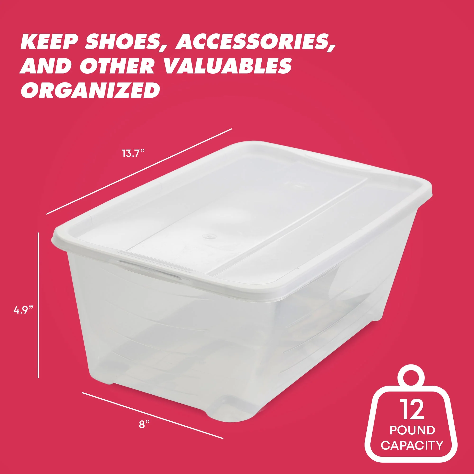 Life Story 6L Shoe and Closet Storage Box Stacking Containers, Clear (20 Pack) - Image 3