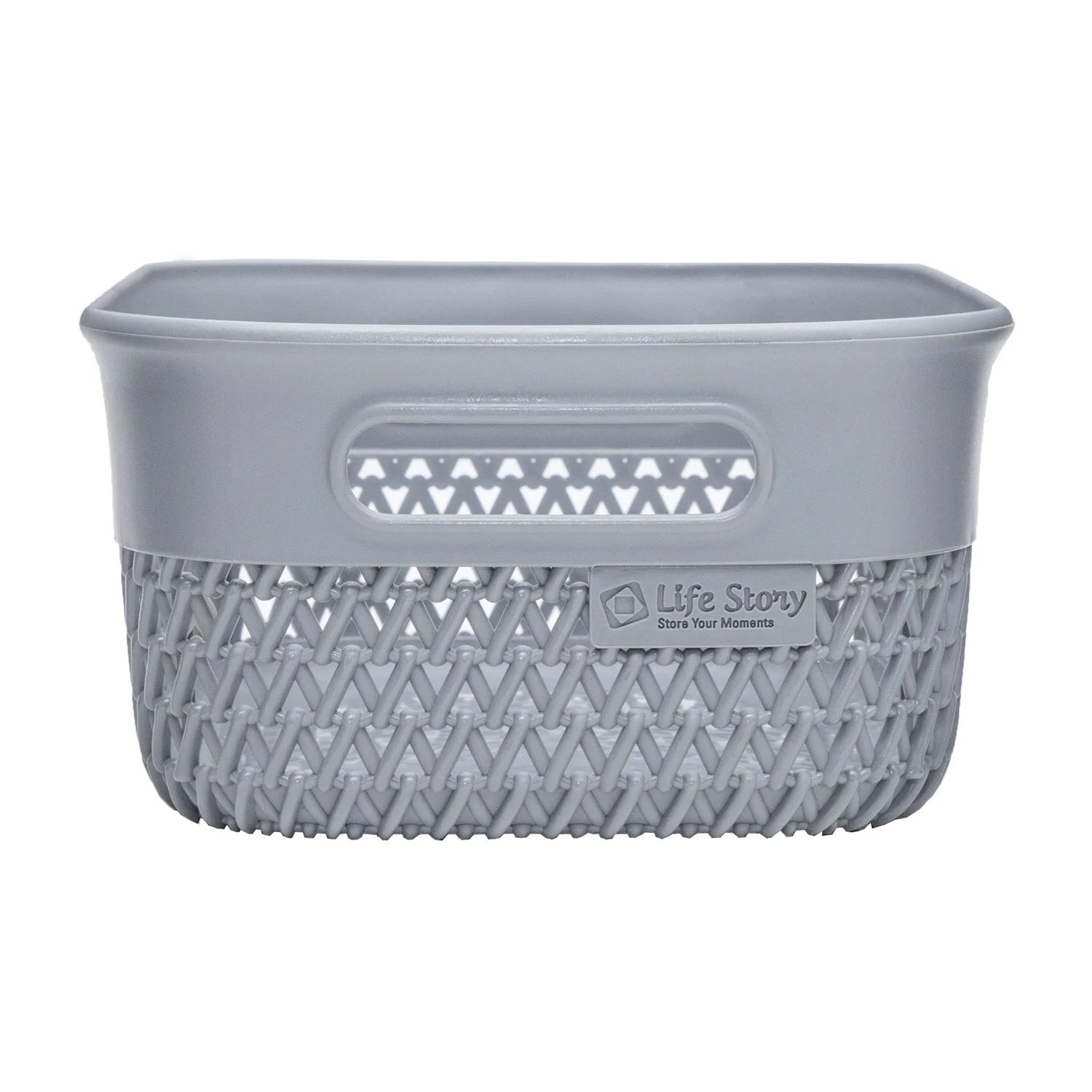 Life Story Lightweight Heavy Duty Storage Woven Basket 4 Quarts, Grey (14 Pack) - Image 3