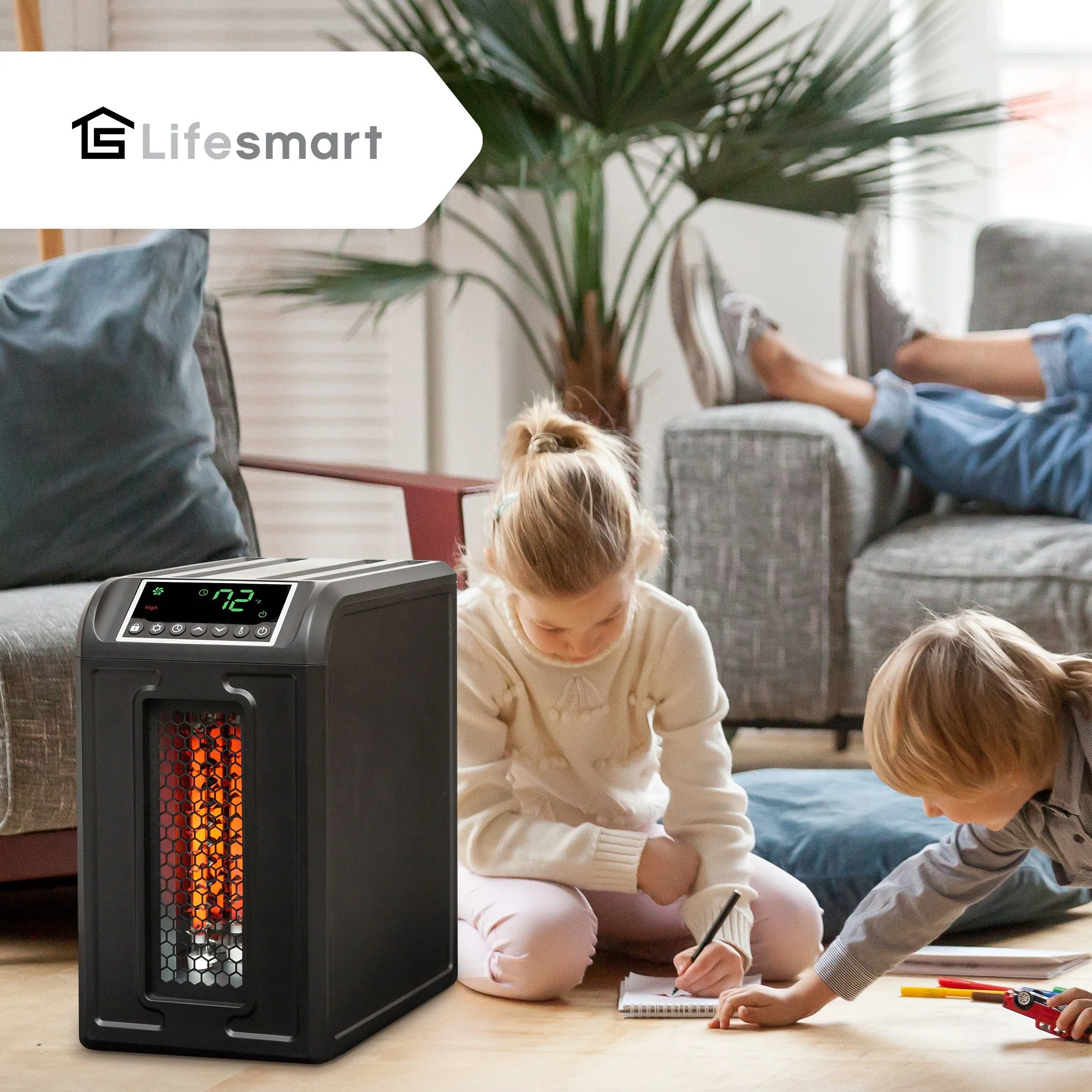 LifeSmart 3 Element 1500W Quartz Infrared Electric Portable Room Space Heater - Image 5