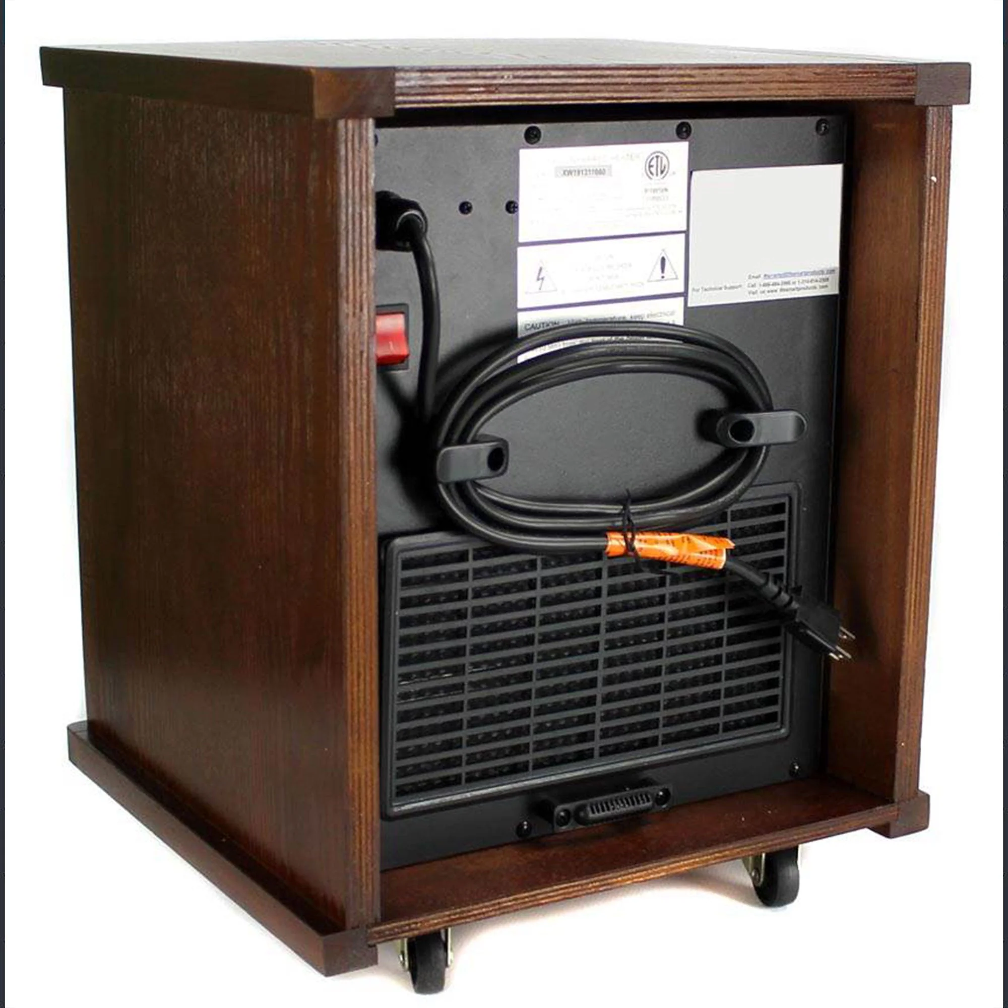 Lifesmart 6 Element 1500W Electric Infrared Quartz Space Heater, Brown (2 Pack) - Image 5