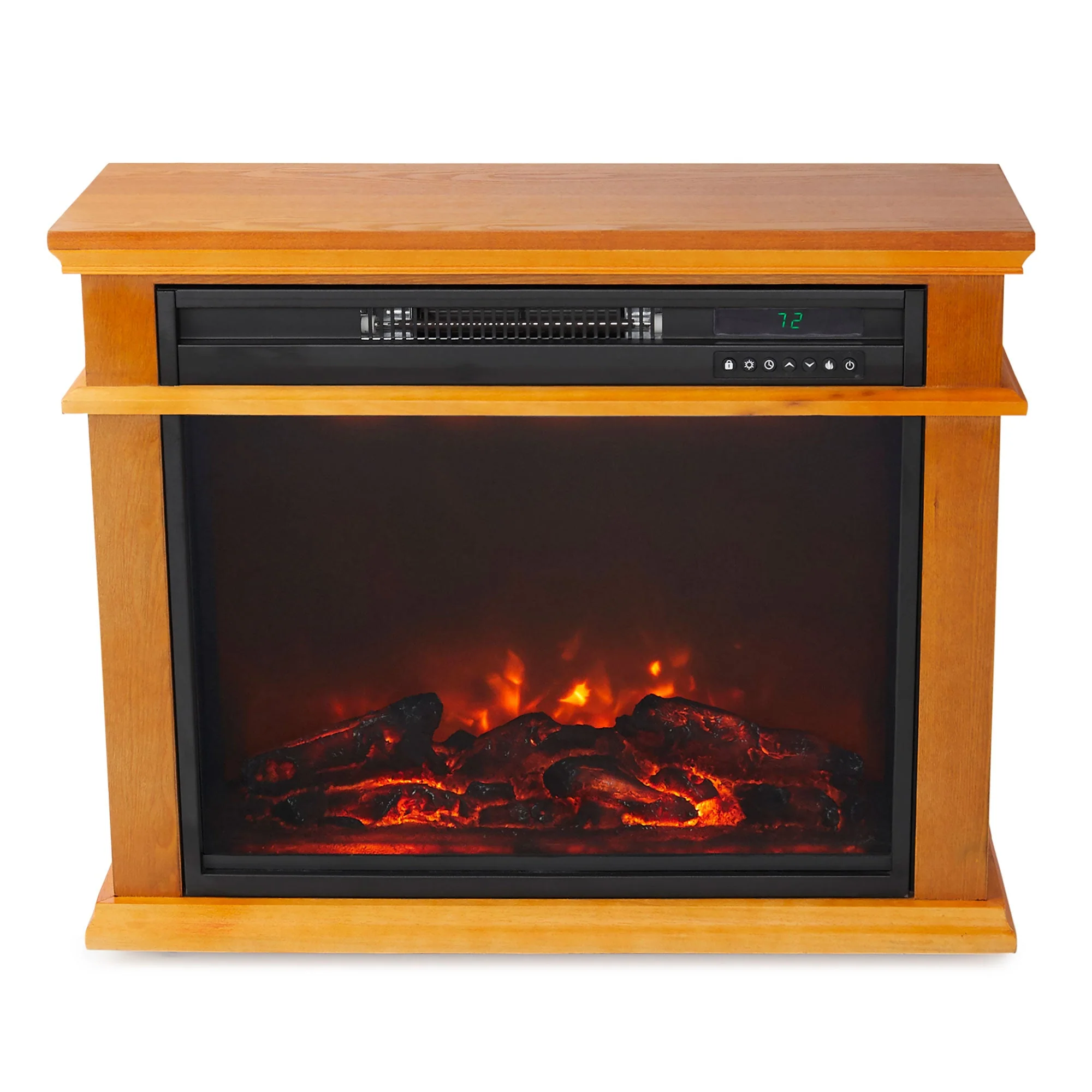LifeSmart LifePro 1500W Portable Electric Infrared Quartz Indoor Fireplace, Oak - Image 5