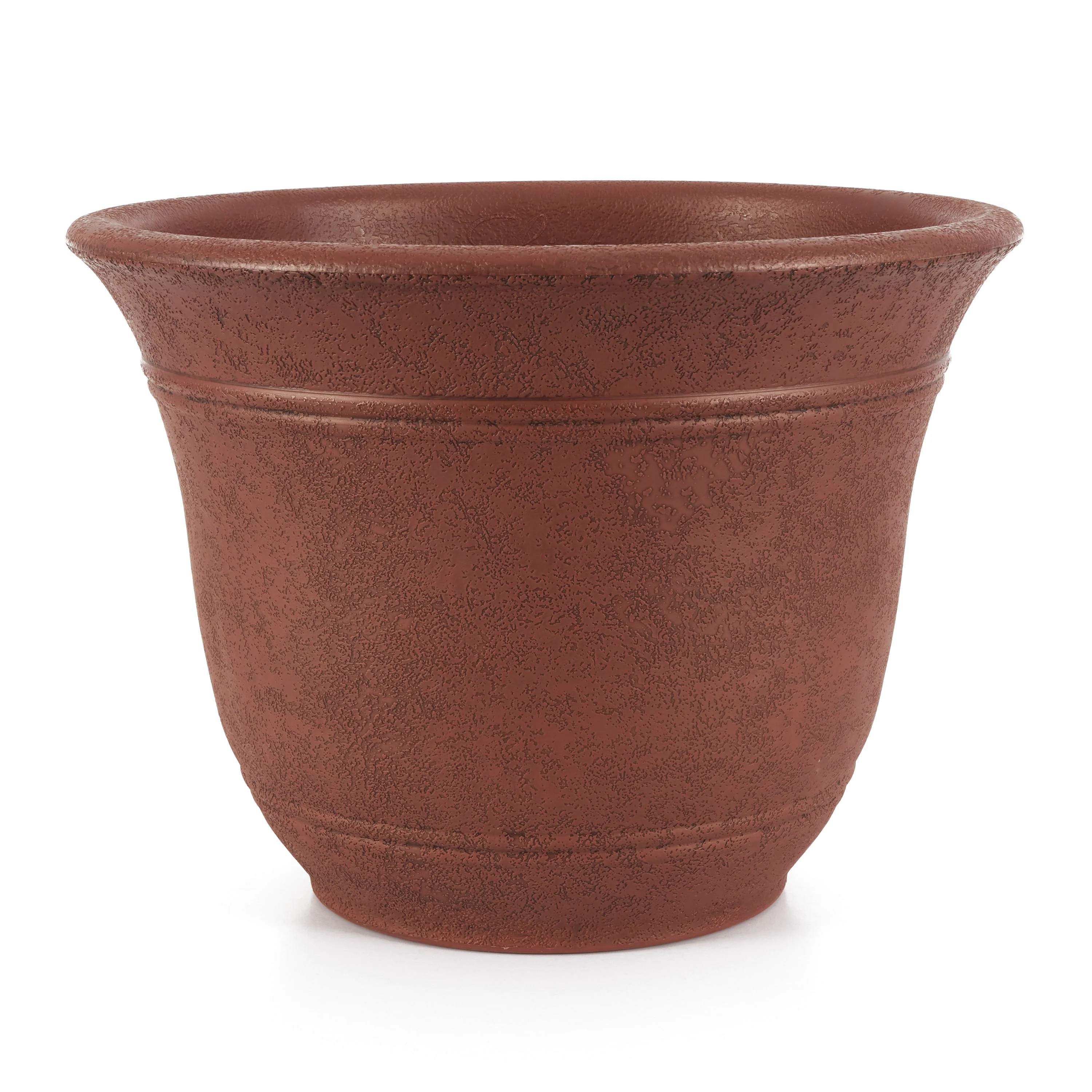 Listo SRA13001P05 13-Inch Round Outdoor Plastic Sierra Planter, Rustic Redstone - Image 4