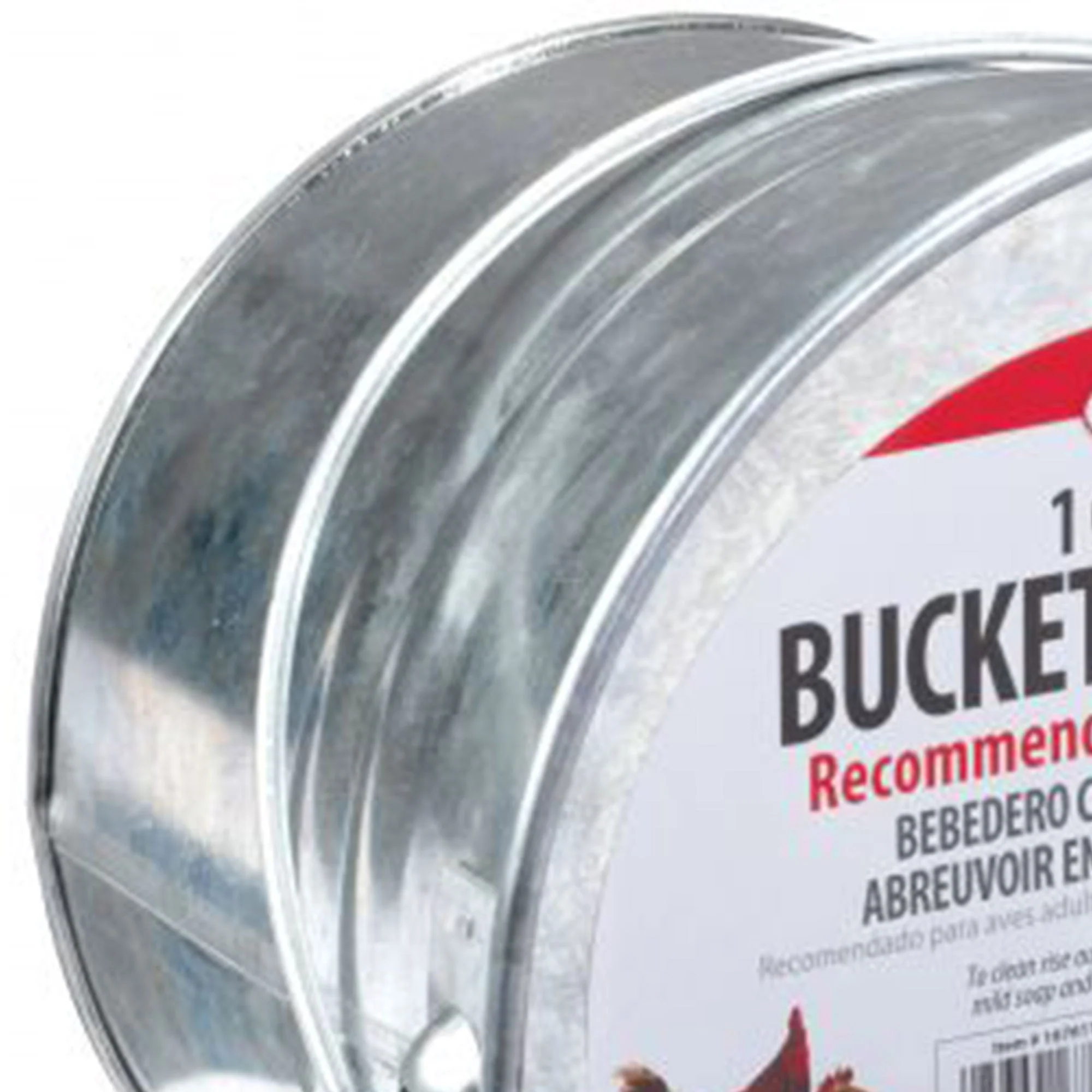 Little Giant 1-Gallon Galvanized Steel Poultry Bucket Waterer w/ Built-In Handle - Image 3