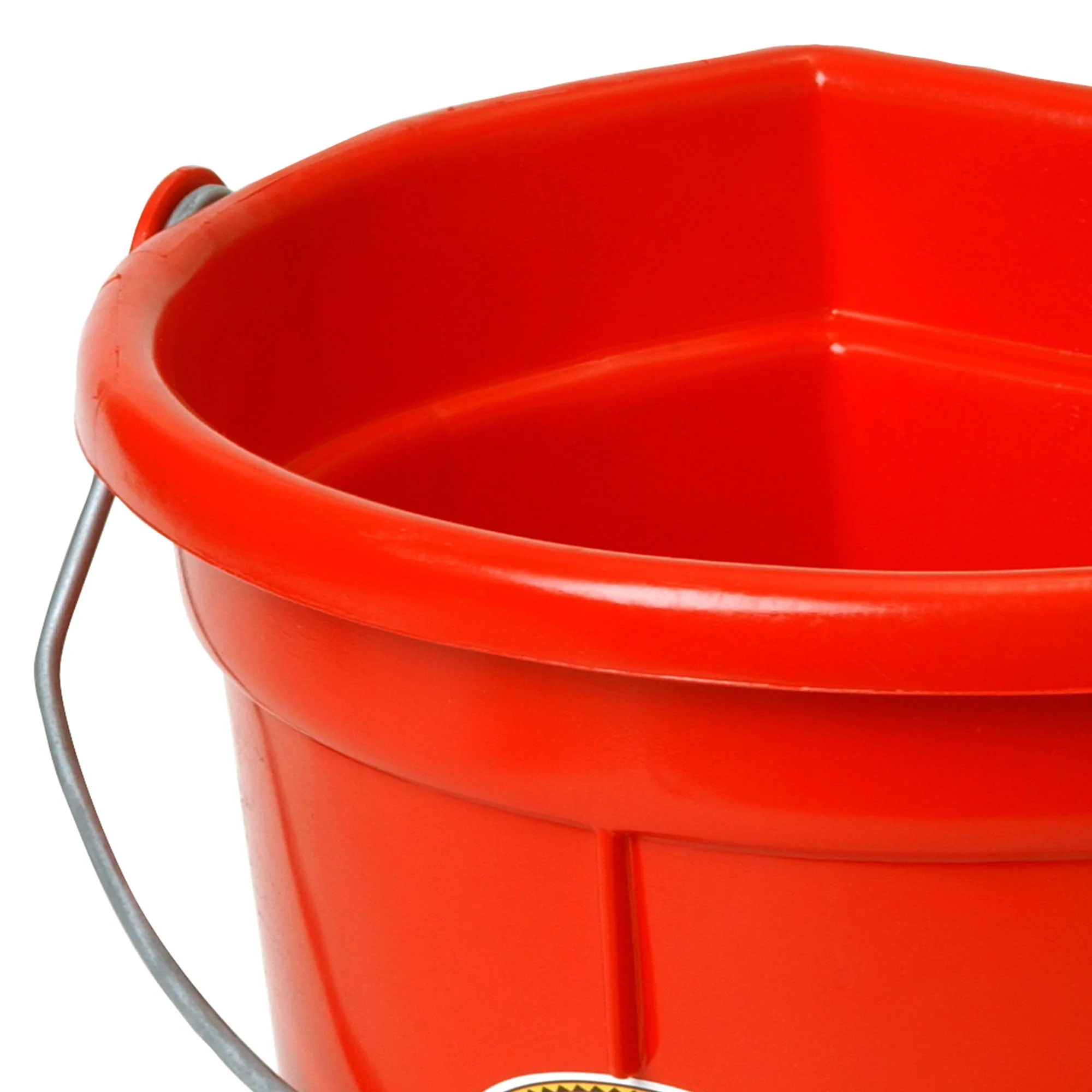 Little Giant 22 Quart Flat Durable Plastic Animal Feed Bucket w/ Knob Bail, Red - Image 4