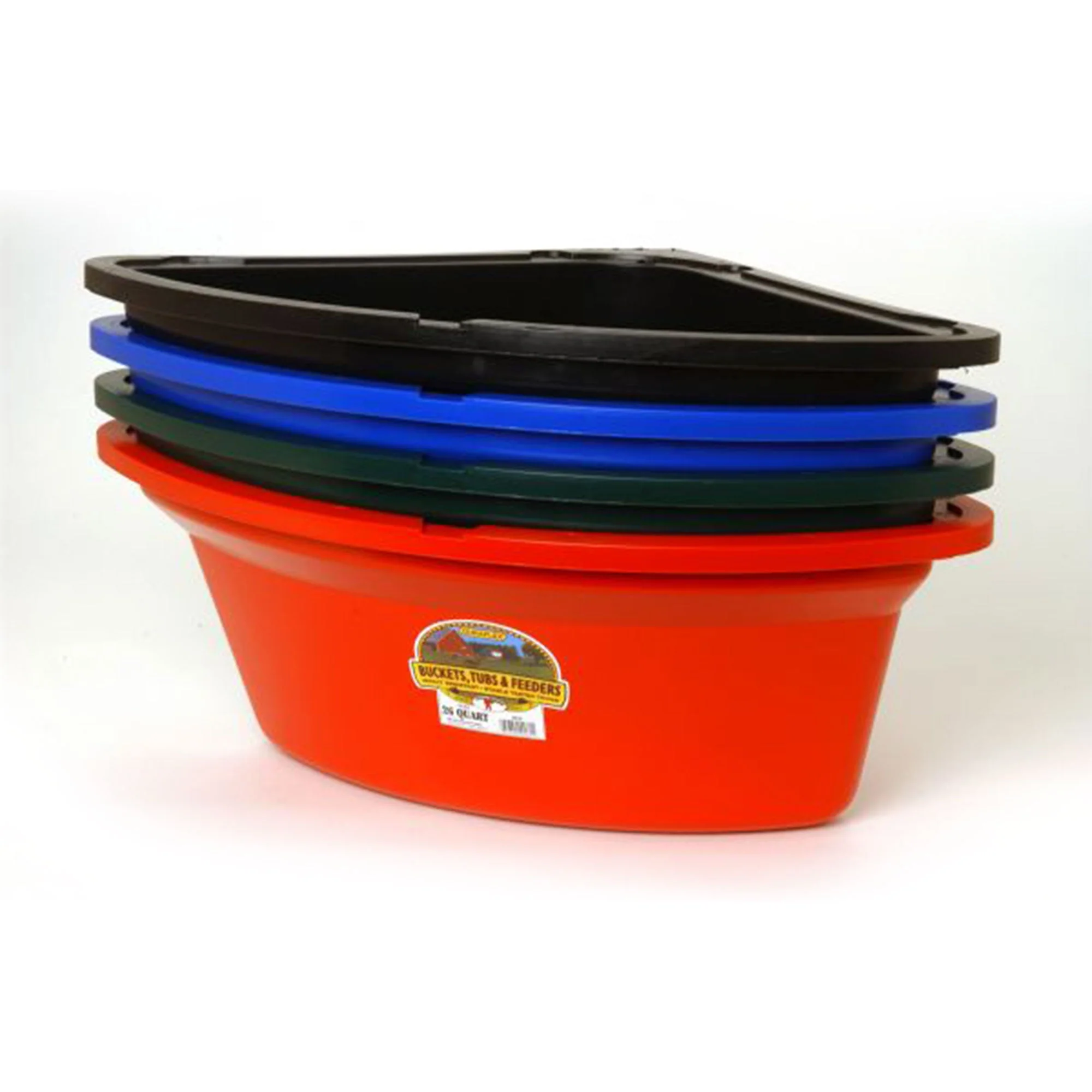 Little Giant 26 Quart Plastic Hanging Corner Livestock Animal Feeder Bucket, Red - Image 6