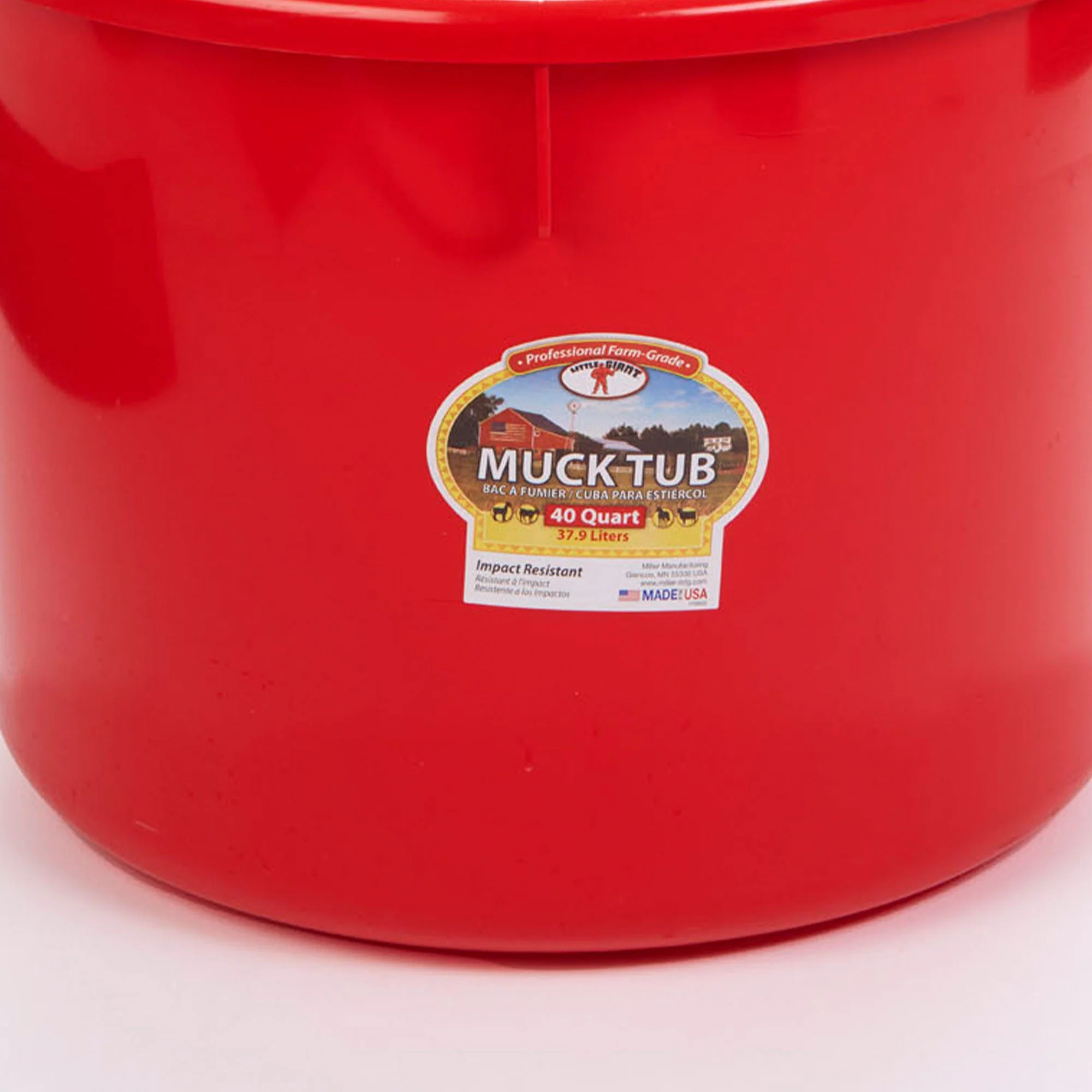 Little Giant 40 Quart Durable and Versatile Utility Muck Tub w/Handles, Red - Image 10