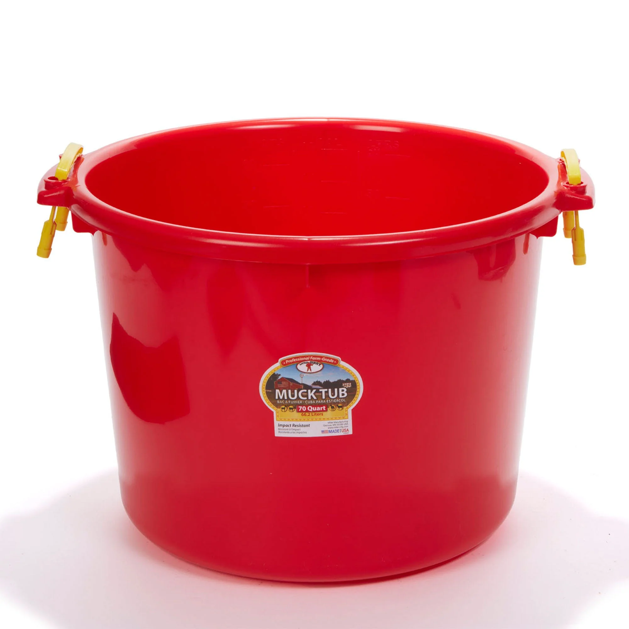 Little Giant 70 Quart Durable and Versatile Utility Muck Tub w/Handles, Red - Image 10