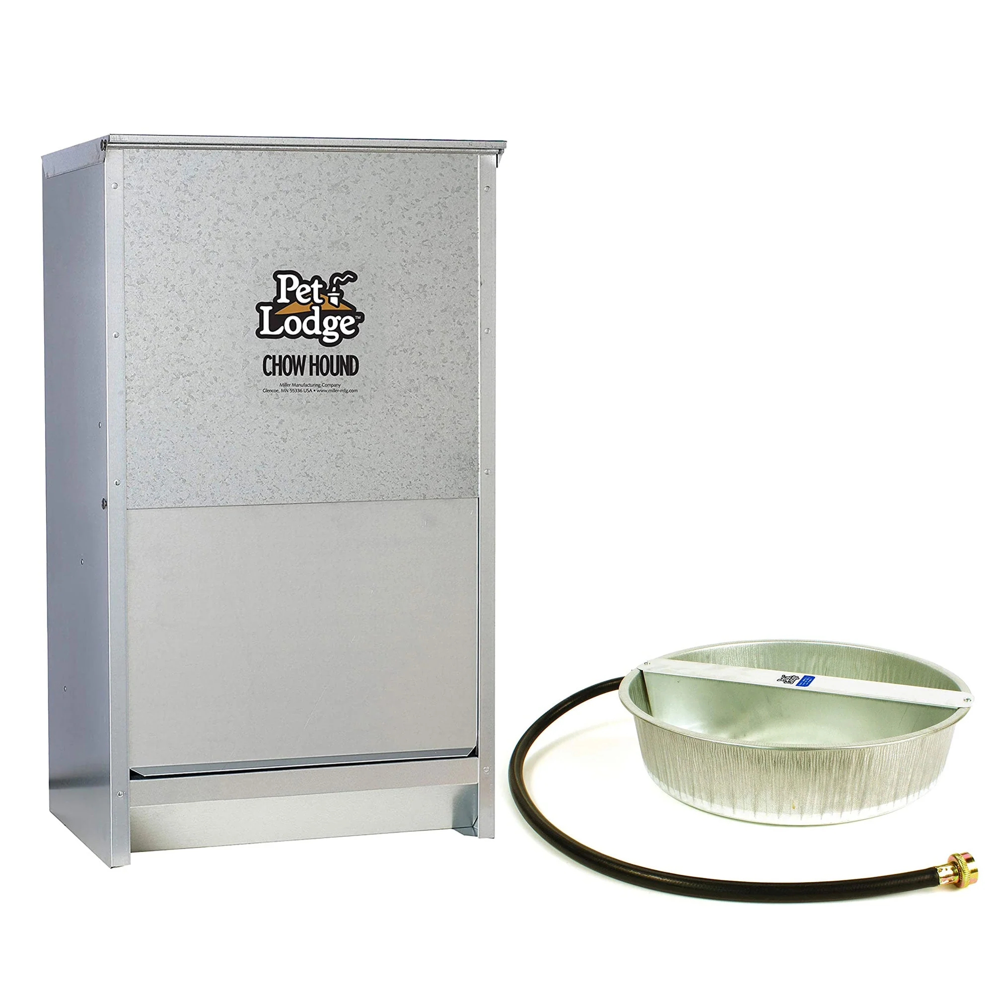 Little Giant Automatic Dry Dog Food Feeder & 3.25 Gal Steel Ever Full Water Bowl - Image 2