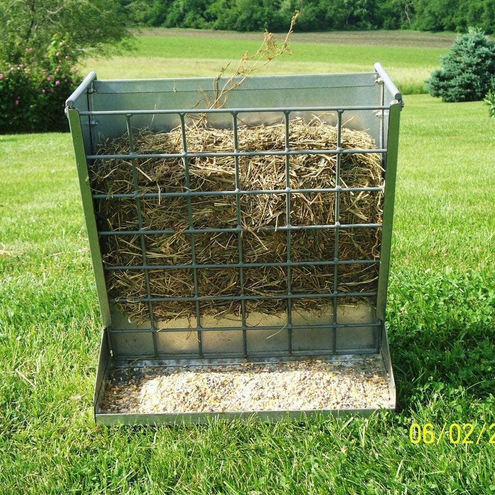 Little Giant Classic Heavy-Duty Galvanized Metal 2-in-1 Goat and Sheep Feeder - Image 3