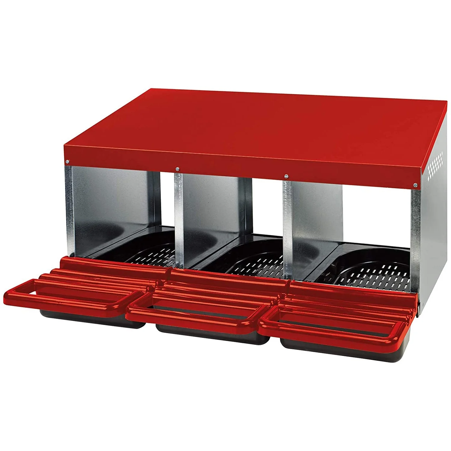 Little Giant Galvanized Steel Chicken & Poultry Nesting Box For Eggs, Triple Pen - Image 2