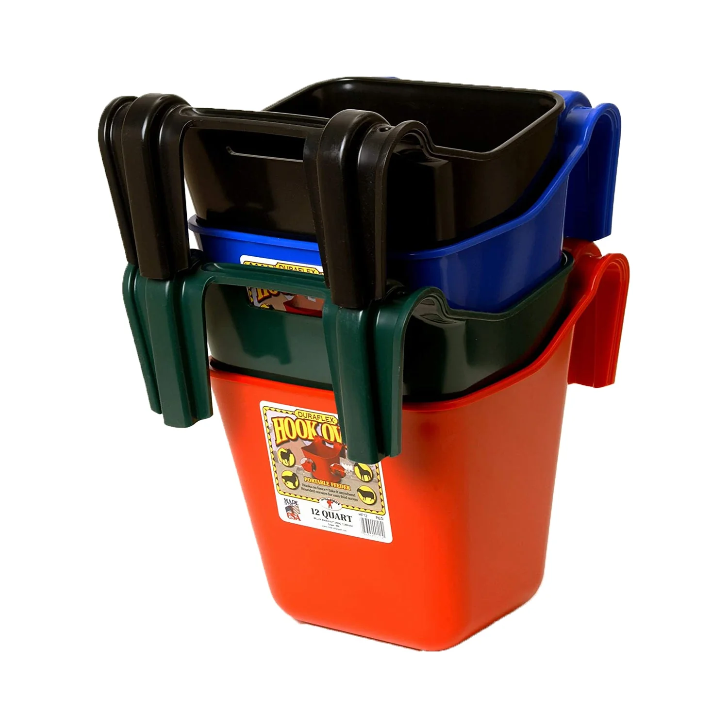 Little Giant HF12BLACK Heavy Duty 12 Quart Mountable Plastic Hook Feeder, Black - Image 5