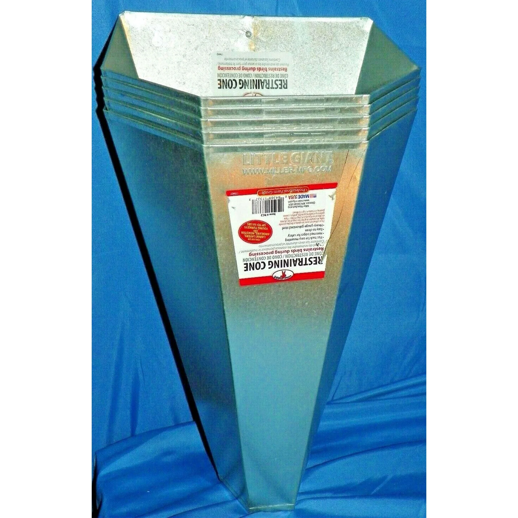 Little Giant RC2 Galvanized Steel Medium Poultry Restraining Cone, (2 Pack) - Image 3