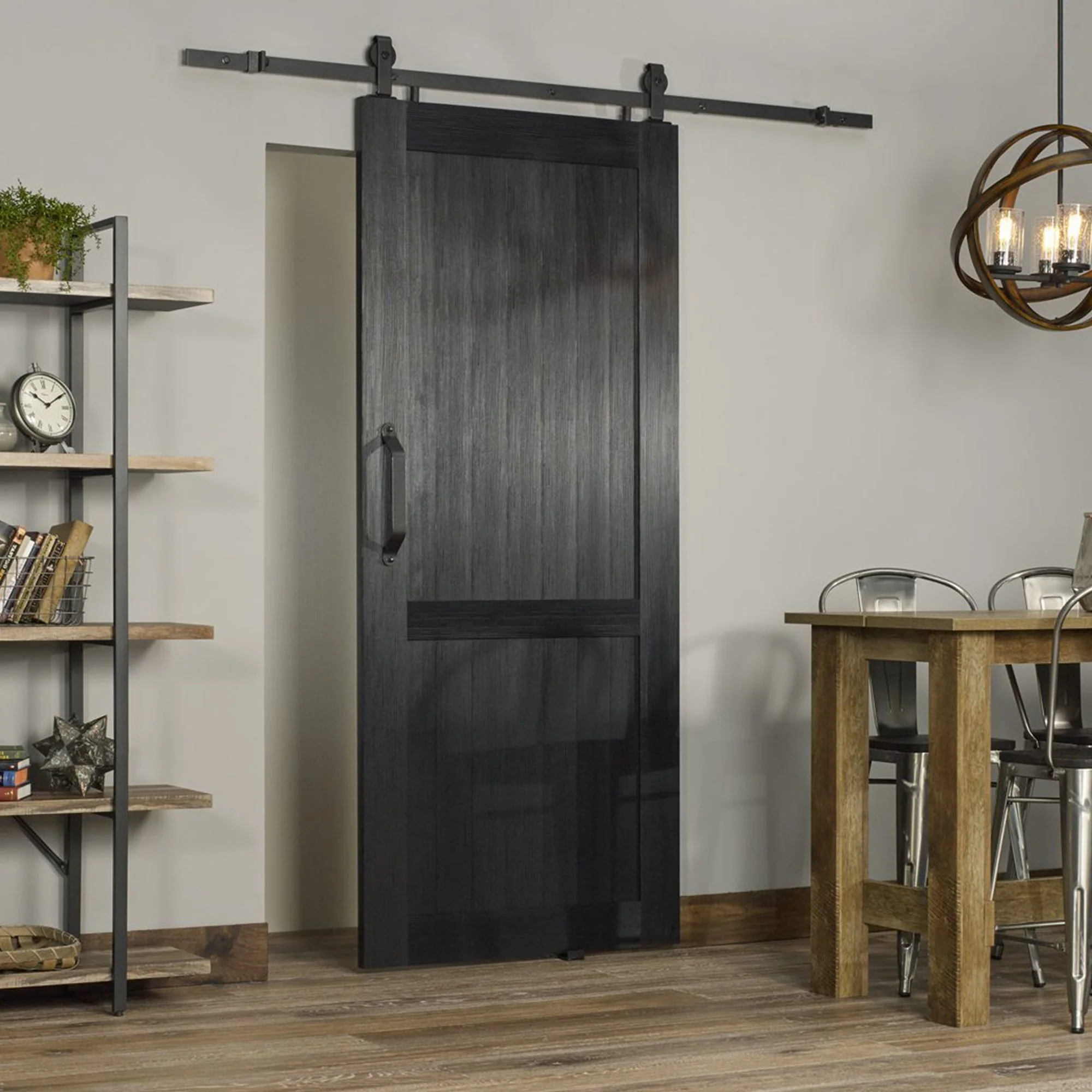LTL Home Products MLB3684BHKD Millbrooke Ready to Assemble PVC Barn Door, Black - Image 6