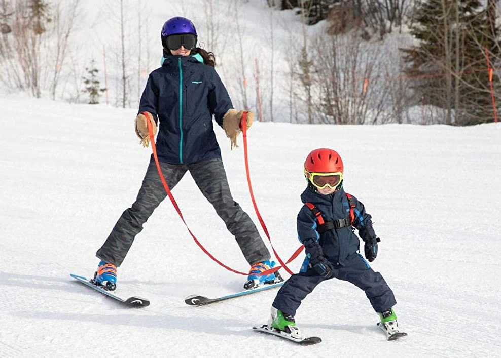 Lucky Bums Kids Ski Harness w/ Grip N' Guide Handle, 2 Leashes, & Backpack, Red - Image 4