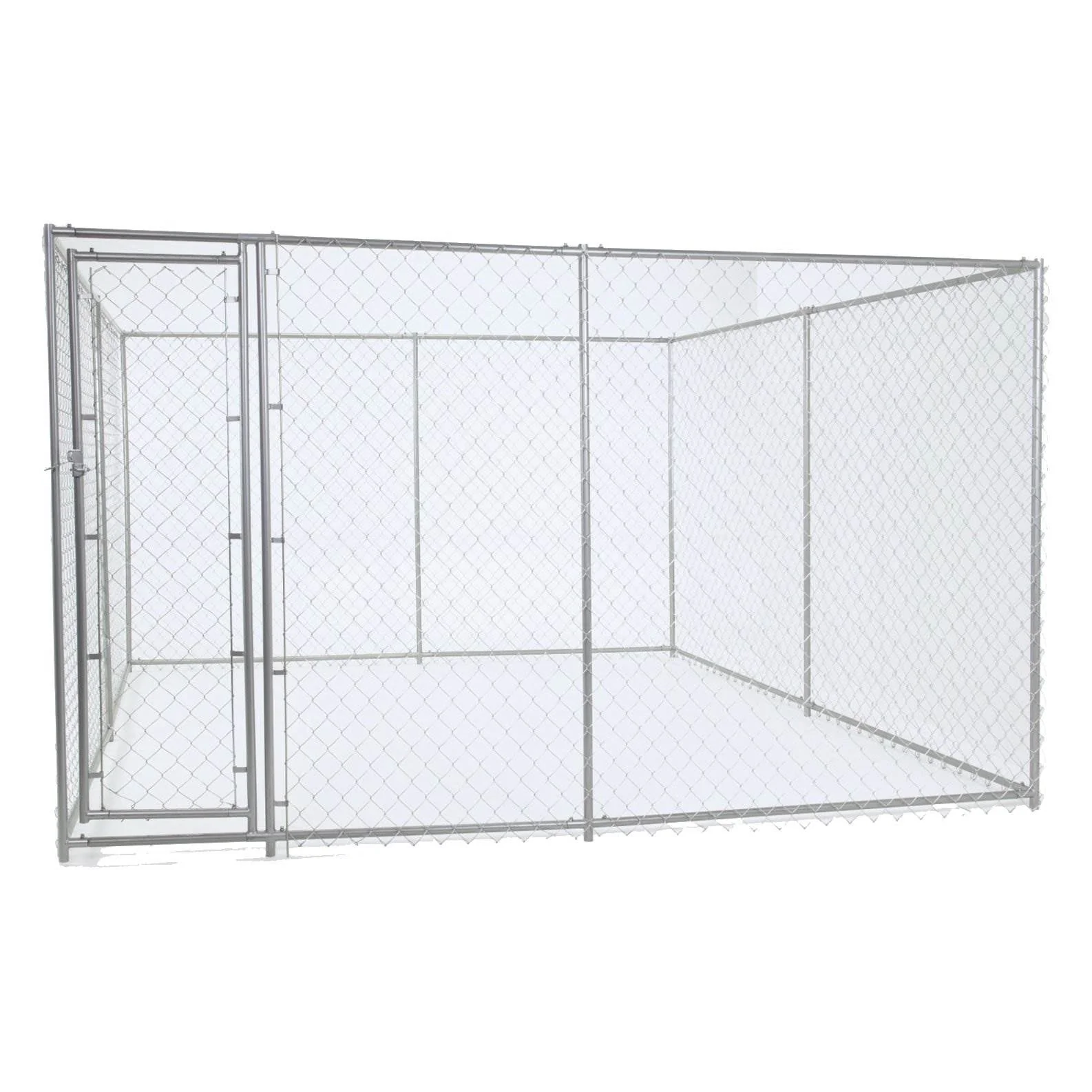 Lucky Dog 10 x 10 Ft Outdoor Steel Chain Link Dog Kennel & Waterproof Roof Cover - Image 2