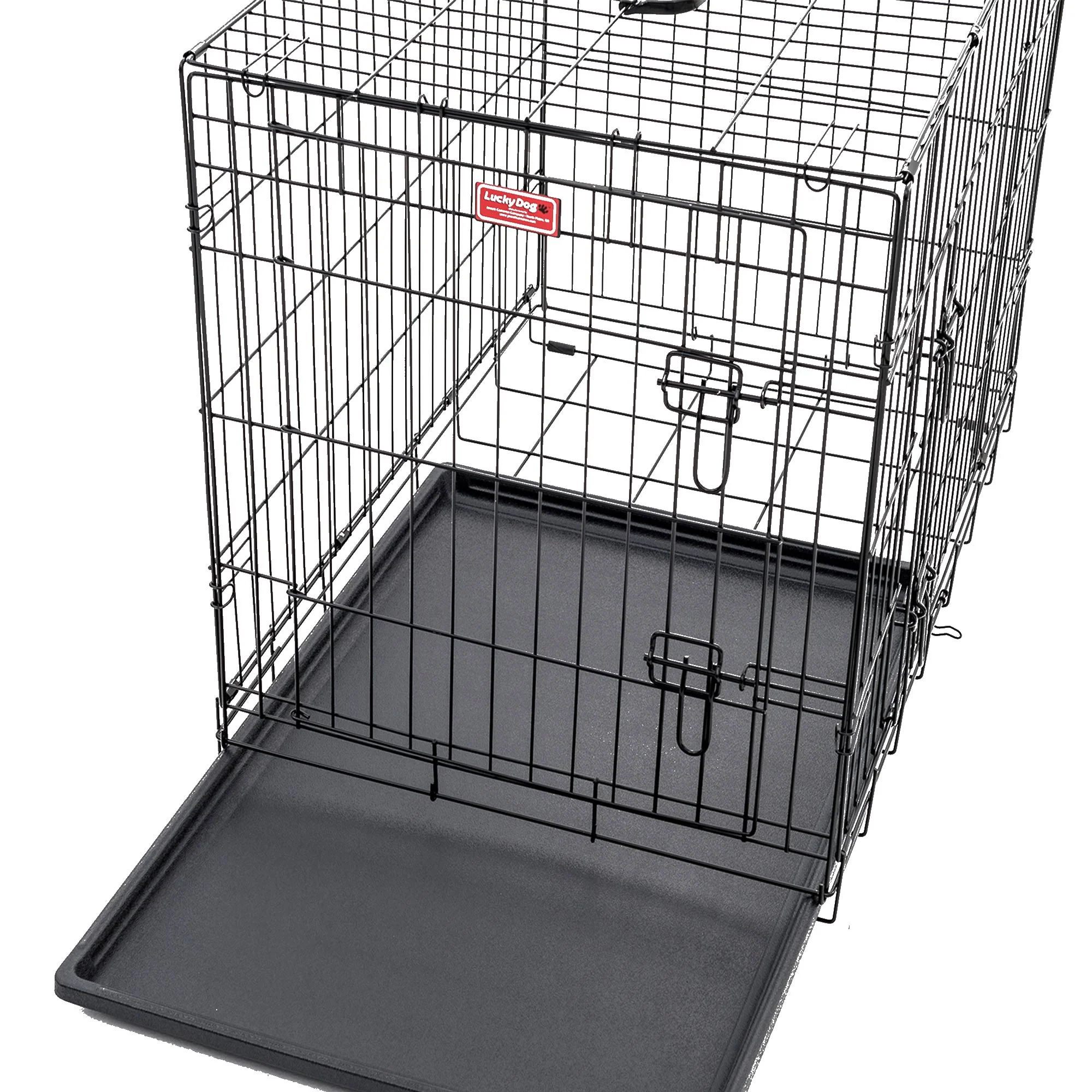 Lucky Dog Dwell Series 42 Inch Large Kennel Secure Fenced Pet Dog Crate, Black - Image 12