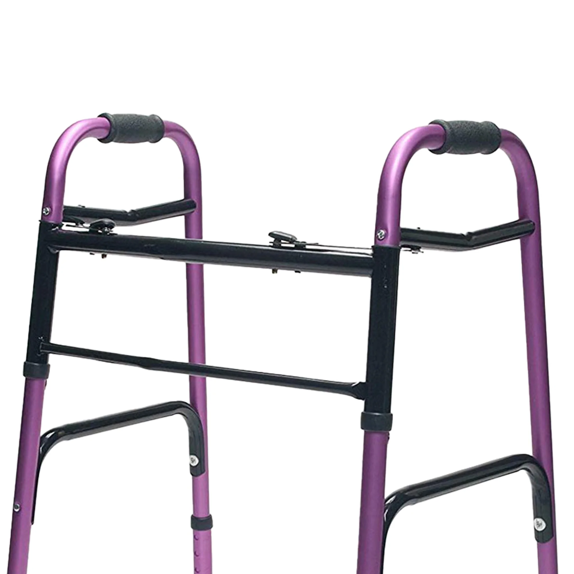 Lumex Everyday Adult Walker Walking Aid with 5" Front Wheels & Glide Tips, Plum - Image 4