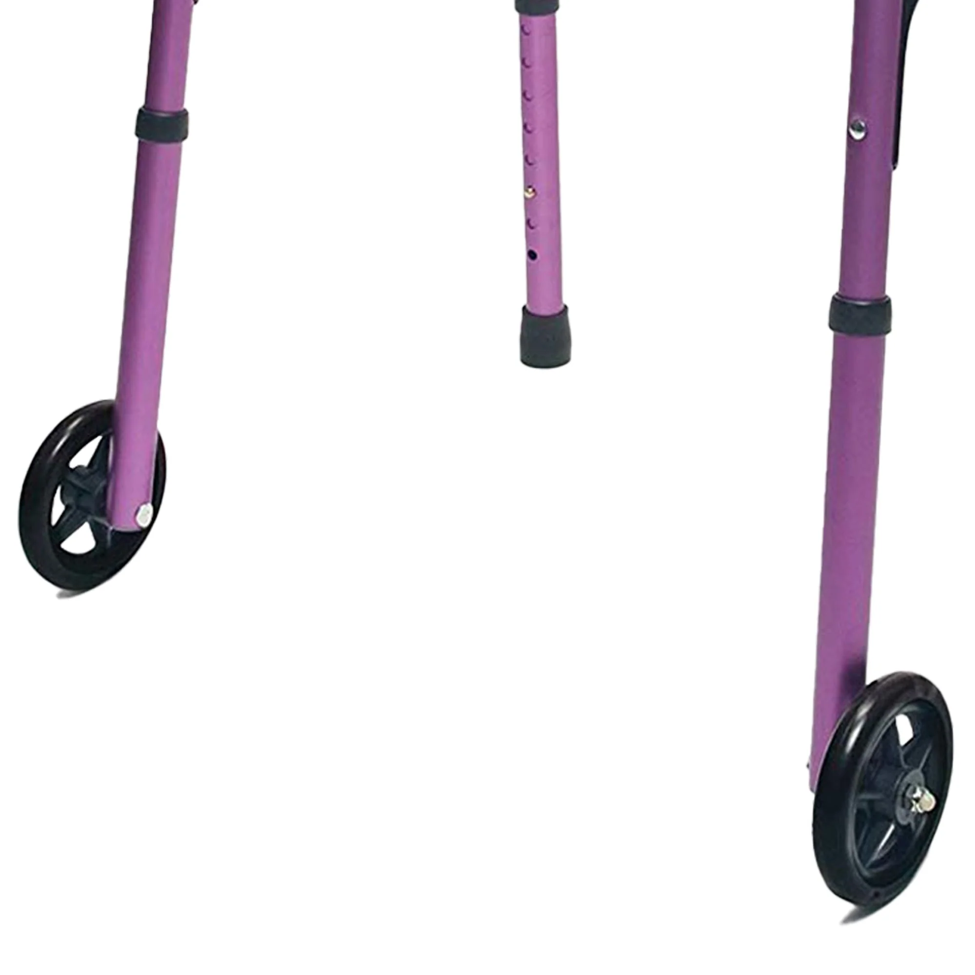 Lumex Everyday Adult Walker Walking Aid with 5" Front Wheels & Glide Tips, Plum - Image 5