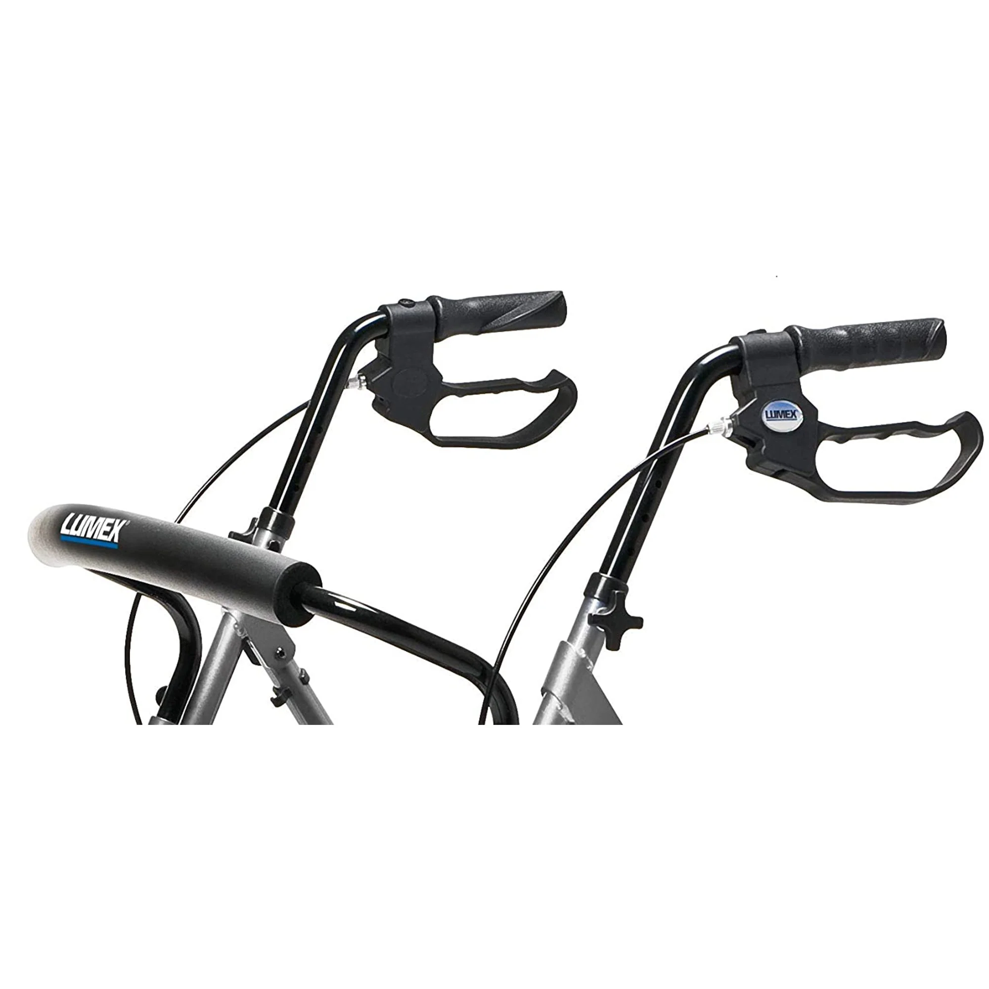 Lumex Set N' Go Wide 2-In-1 Height Adjustable Rollator Walker with Pouch, Silver - Image 2