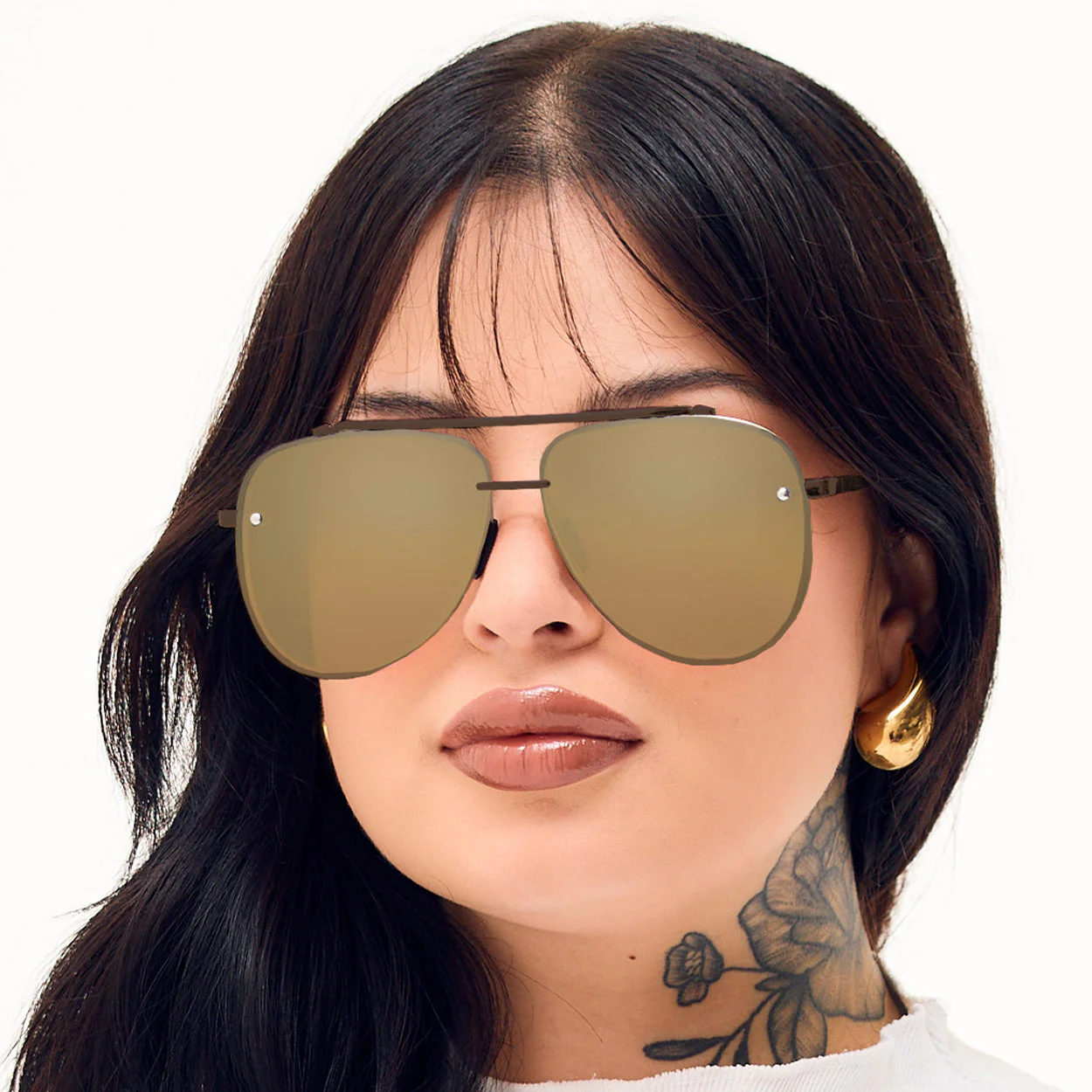 Luna - Tangle Free - Copper Aviator Sunglasses - Image 2