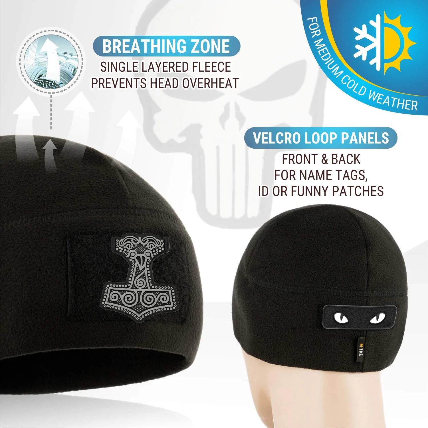 M-Tac Fleece Tactical Watch Cap Beanie With Patch Panel (270 g/m2) - Image 11