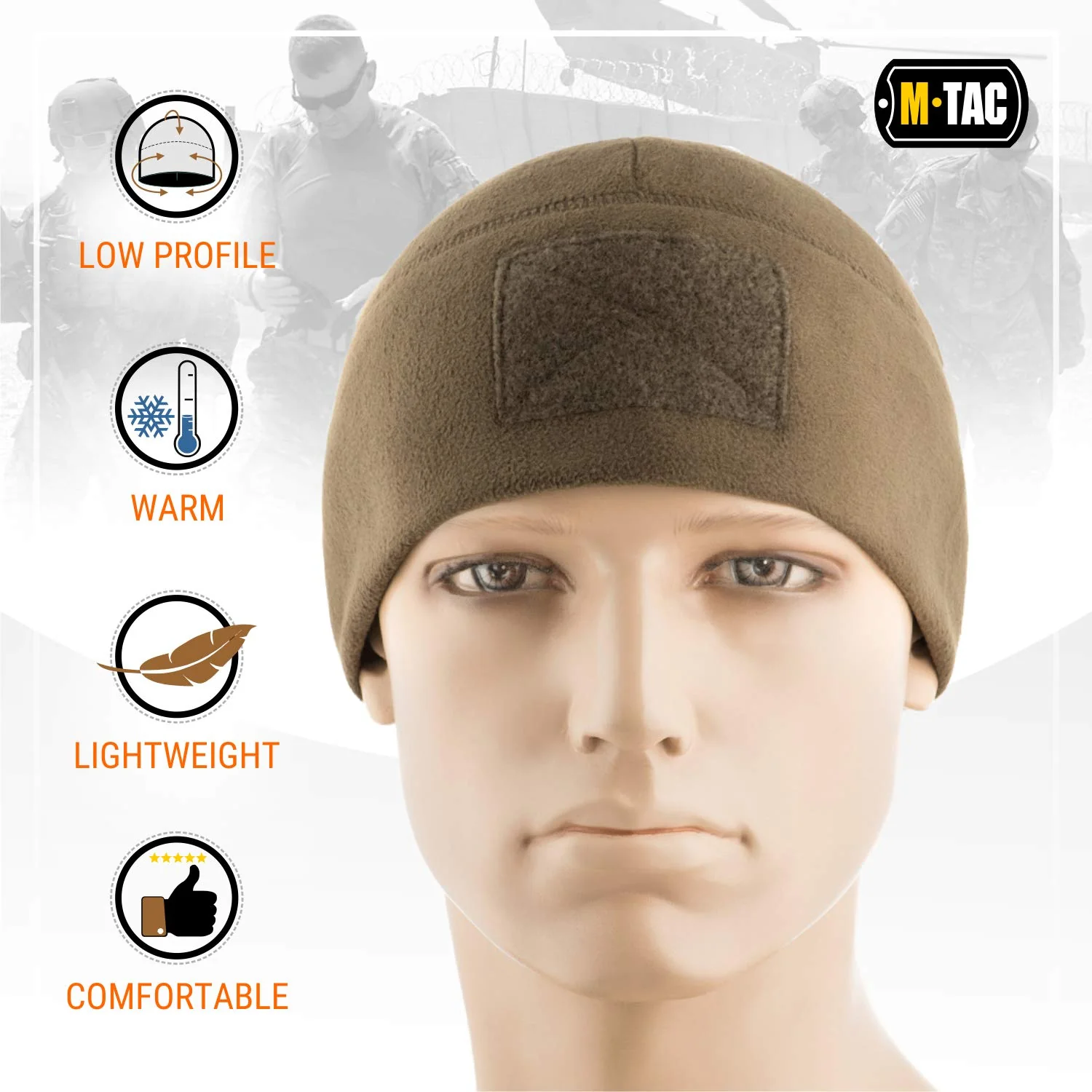 M-Tac Fleece Tactical Watch Cap Beanie With Patch Panel (270 g/m2) - Image 24