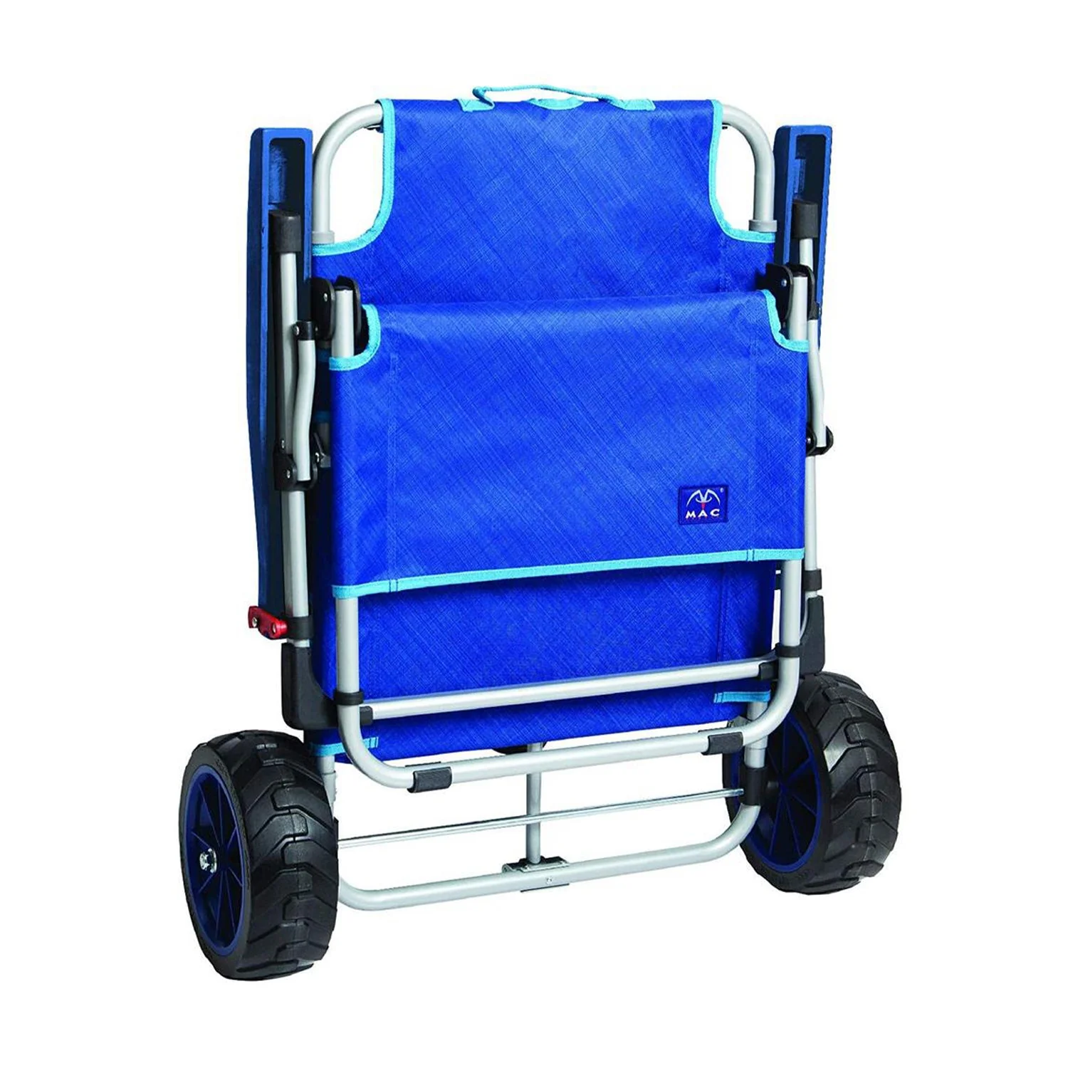 Mac Sport 2-in-1 Beach Camping Folding Lounger Chair & Wagon Cart w/ Locks, Blue - Image 5