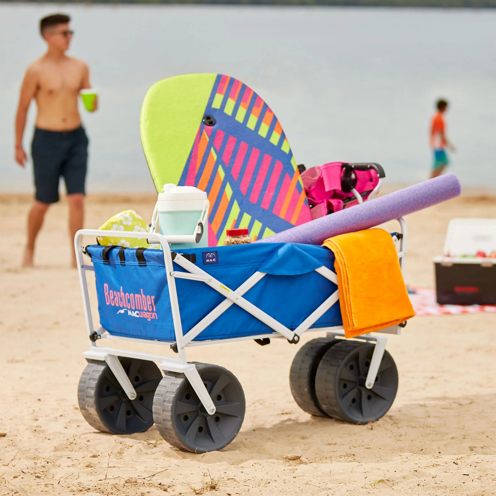 Mac Sports Collapsible Folding All Terrain Outdoor Utility Wagon Cart, Blue - Image 4