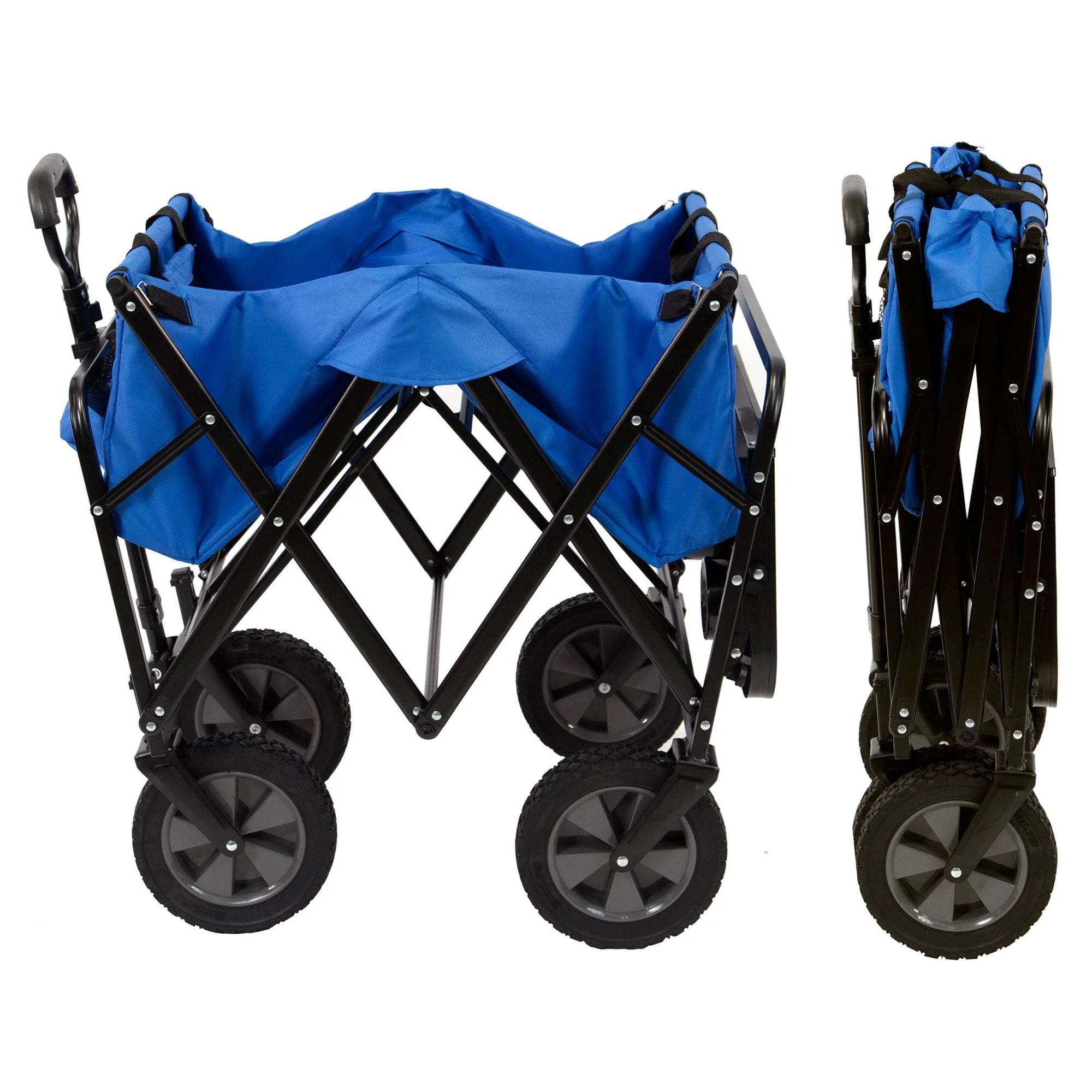 Mac Sports Collapsible Folding Outdoor Garden Utility Wagon Cart w/ Table, Blue - Image 6