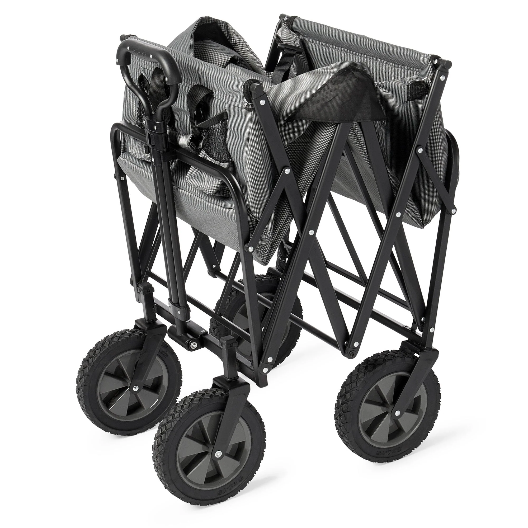Mac Sports Collapsible Folding Outdoor Utility Garden Camping Wagon Cart, Gray - Image 4