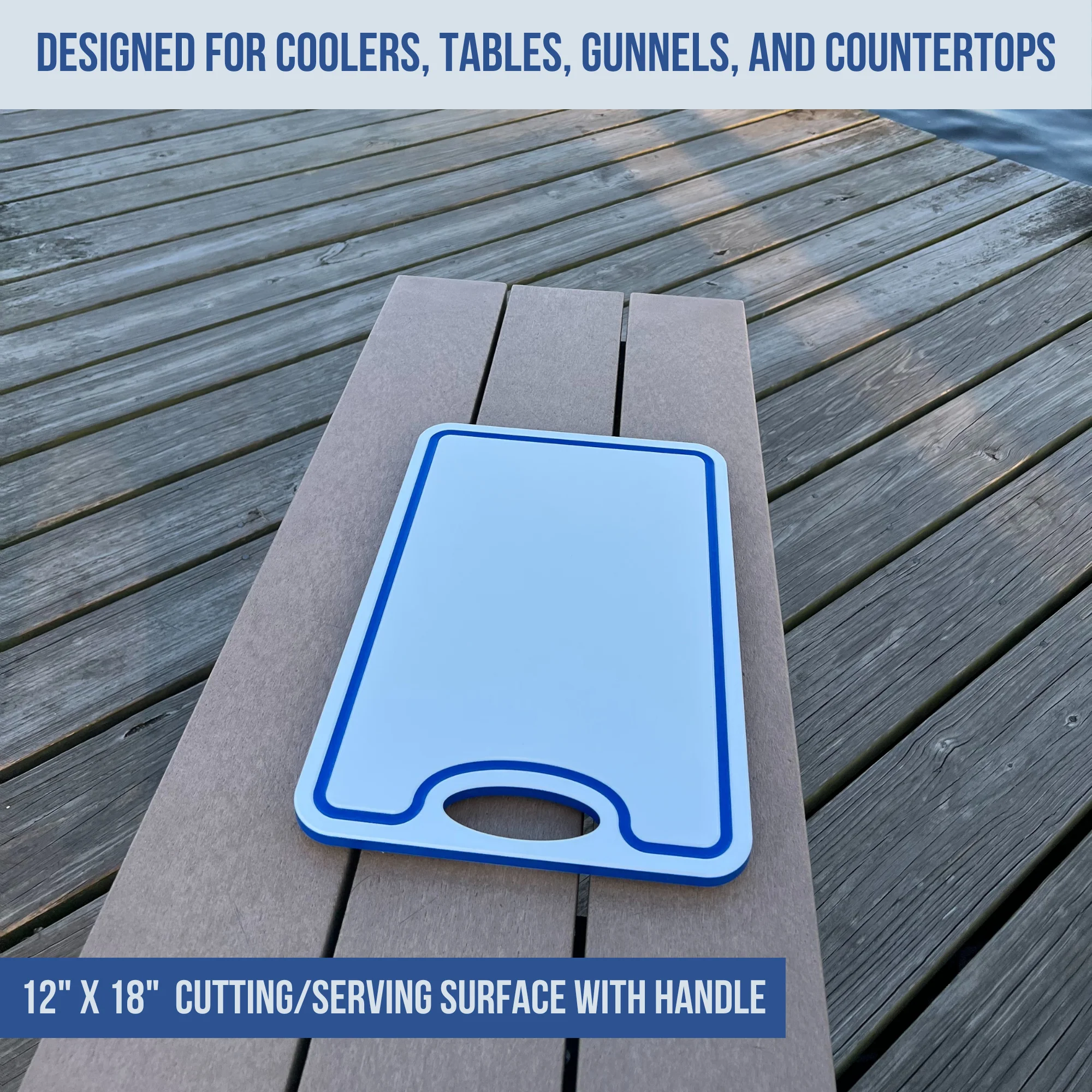 Made in the USA | Premium Cutting Board | Textured 1/2 inch HDPE UV Protected | Non-Skid or Mark Rubber Feet | Great for Boats & any Counter-top - Image 8