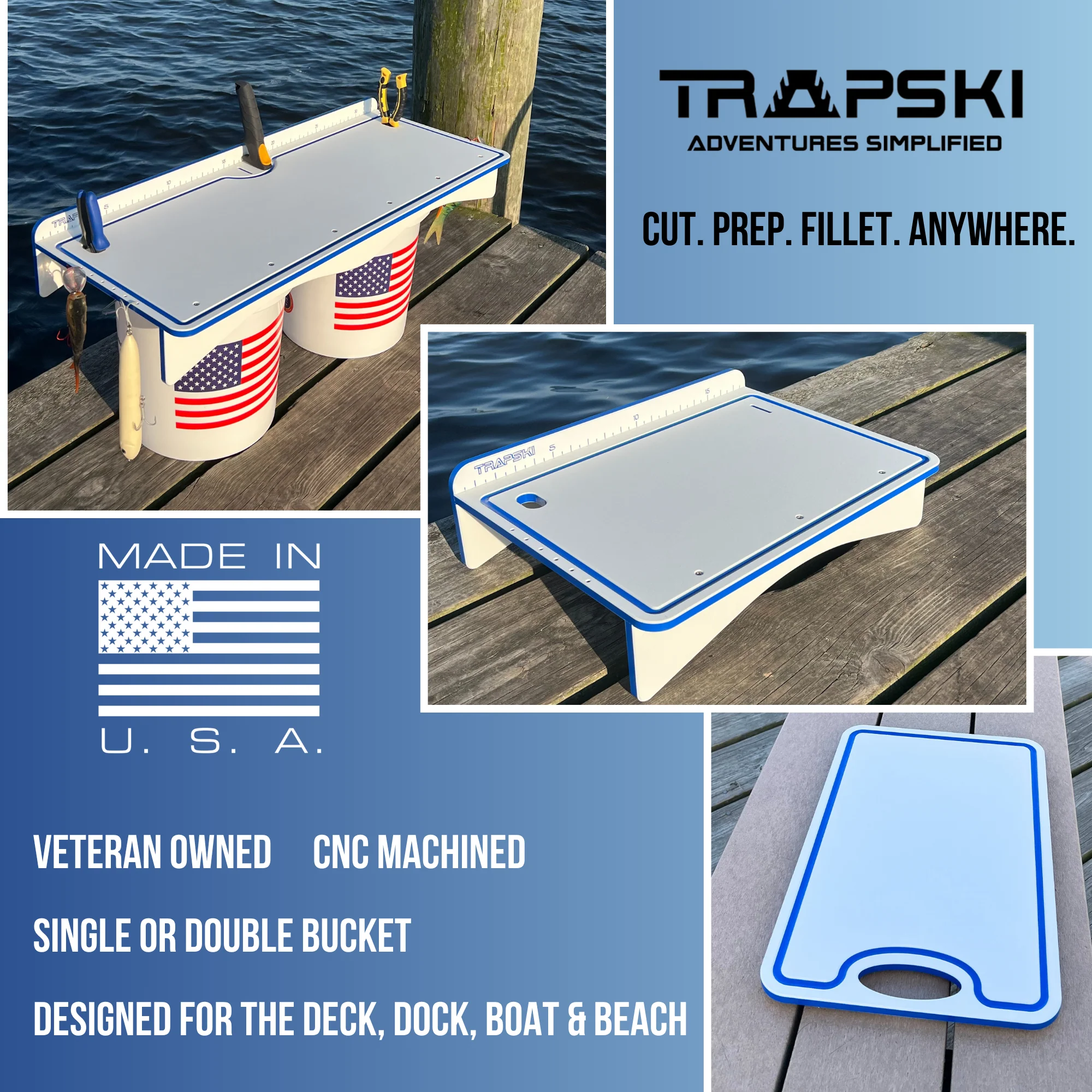 Made in the USA | Premium Bucket or Cooler Fishing Cutting Board - Image 7