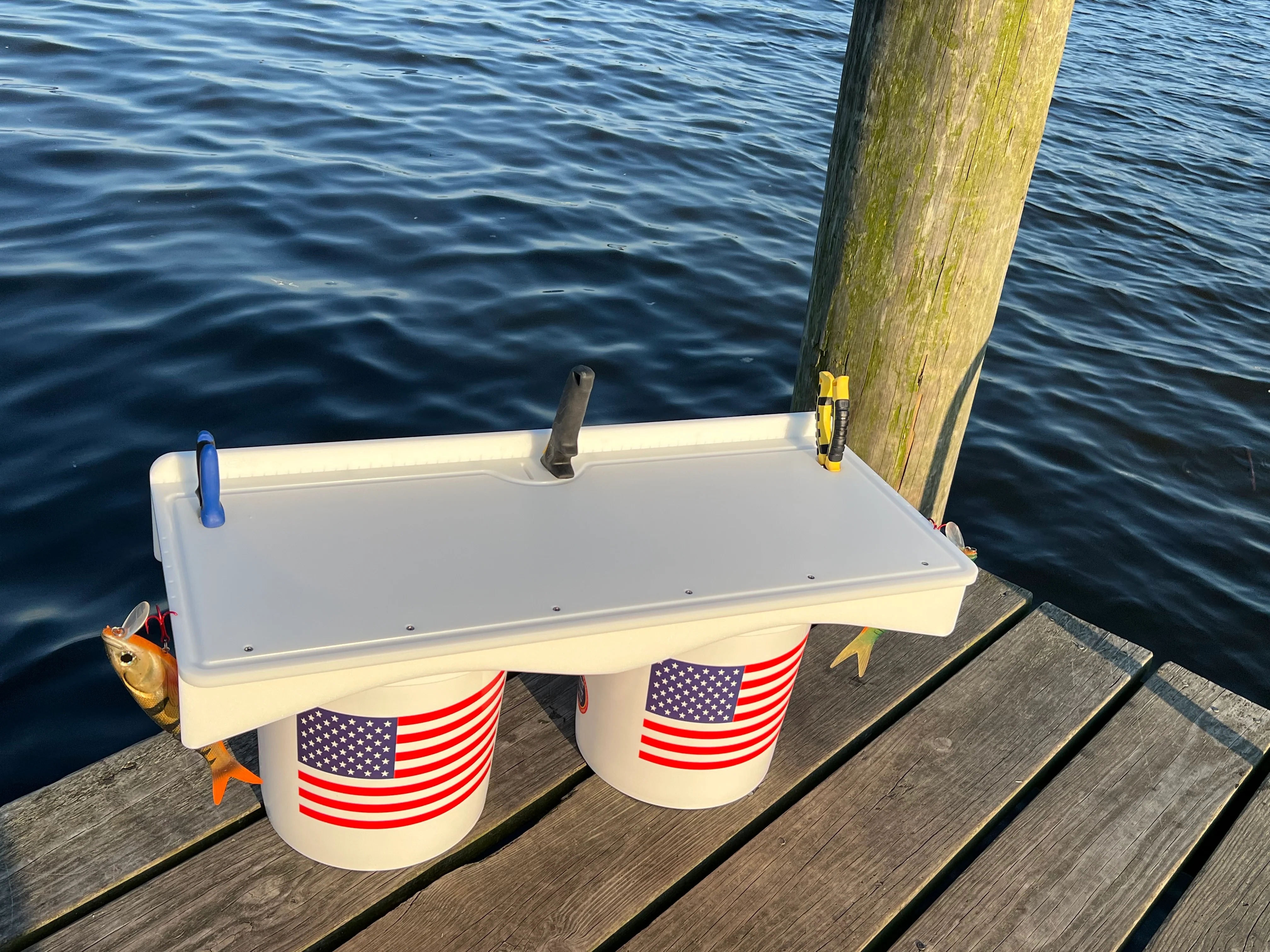 Made in the USA | Premium Double Bucket 33" Raised Fillet Table Cutting Board - Image 17