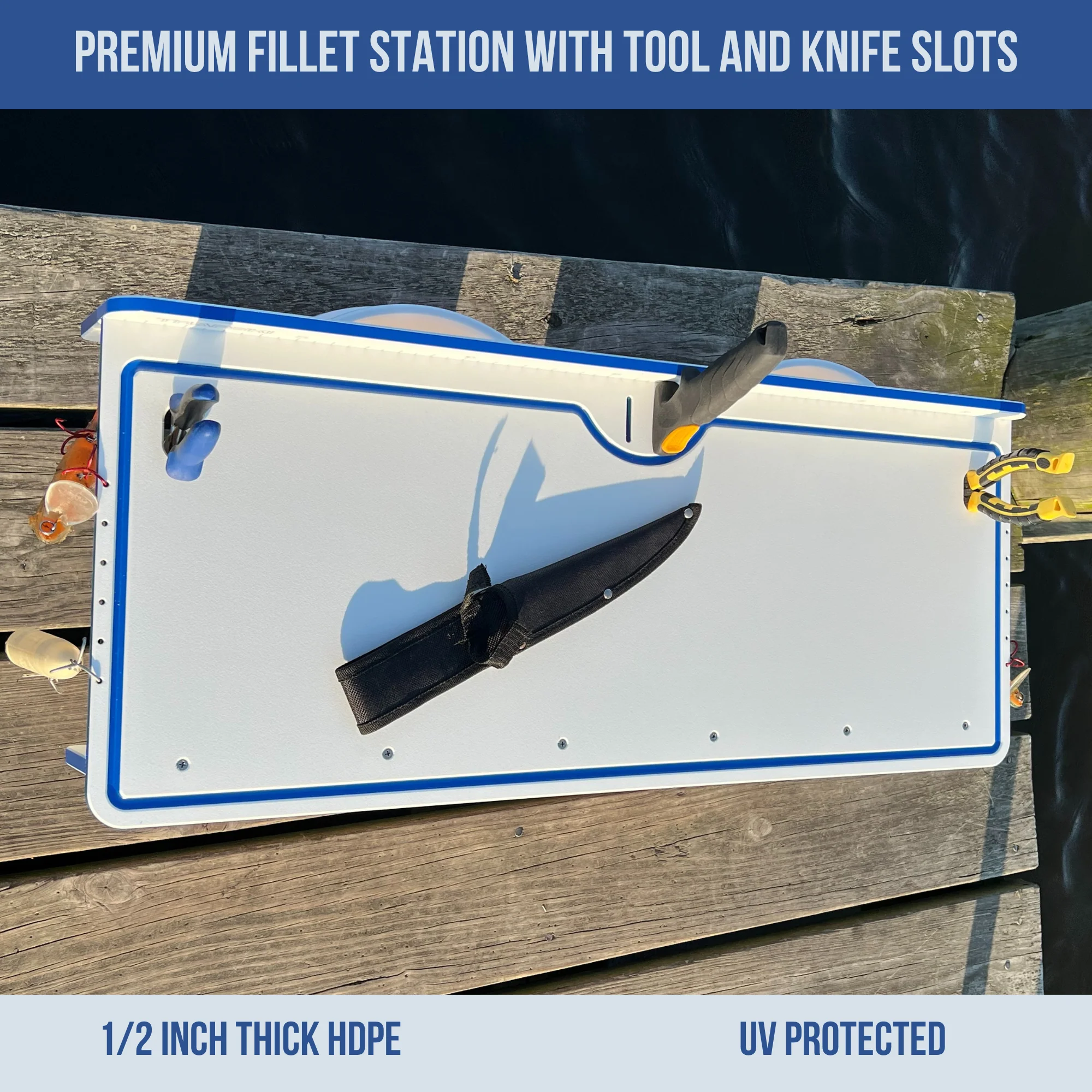 Made in the USA | Premium Double Bucket 33" Raised Fillet Table Cutting Board - Image 5