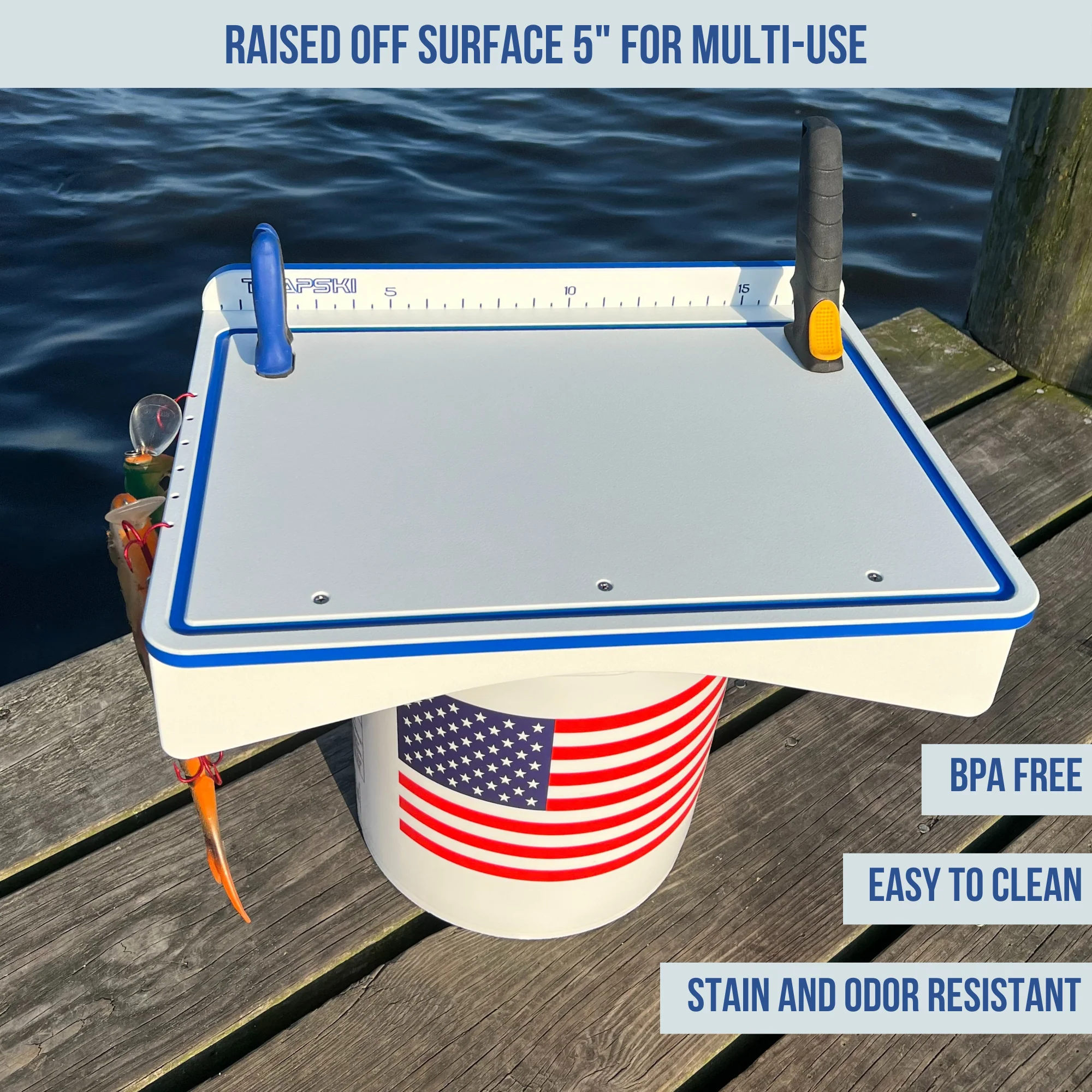 Made in the USA | Premium Single Bucket Raised 18" Fillet Table and Cutting Board - Image 5