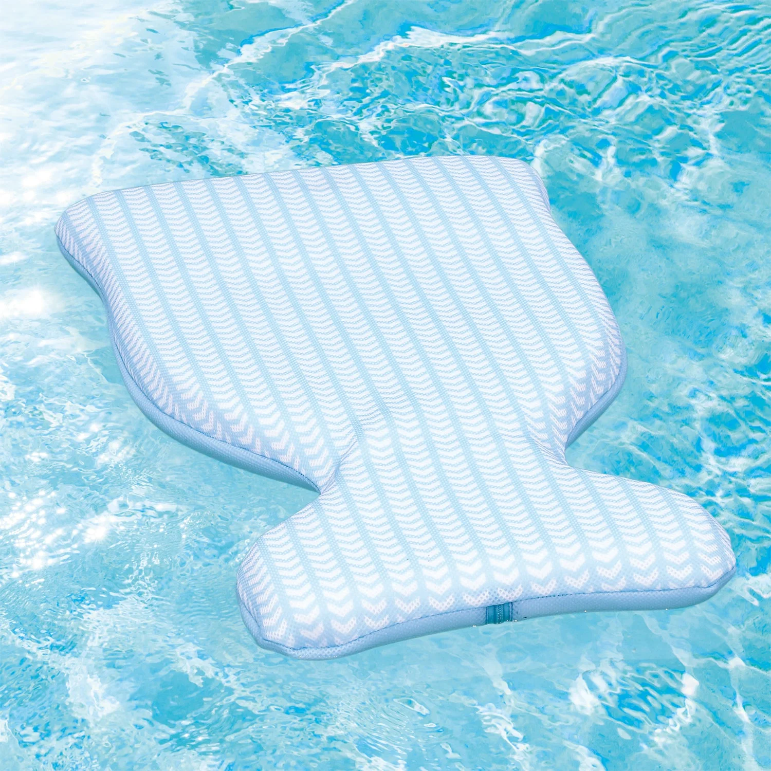Magic Time International Saddle Pool Float, Blue with Chevron Pattern (4 Pack) - Image 3