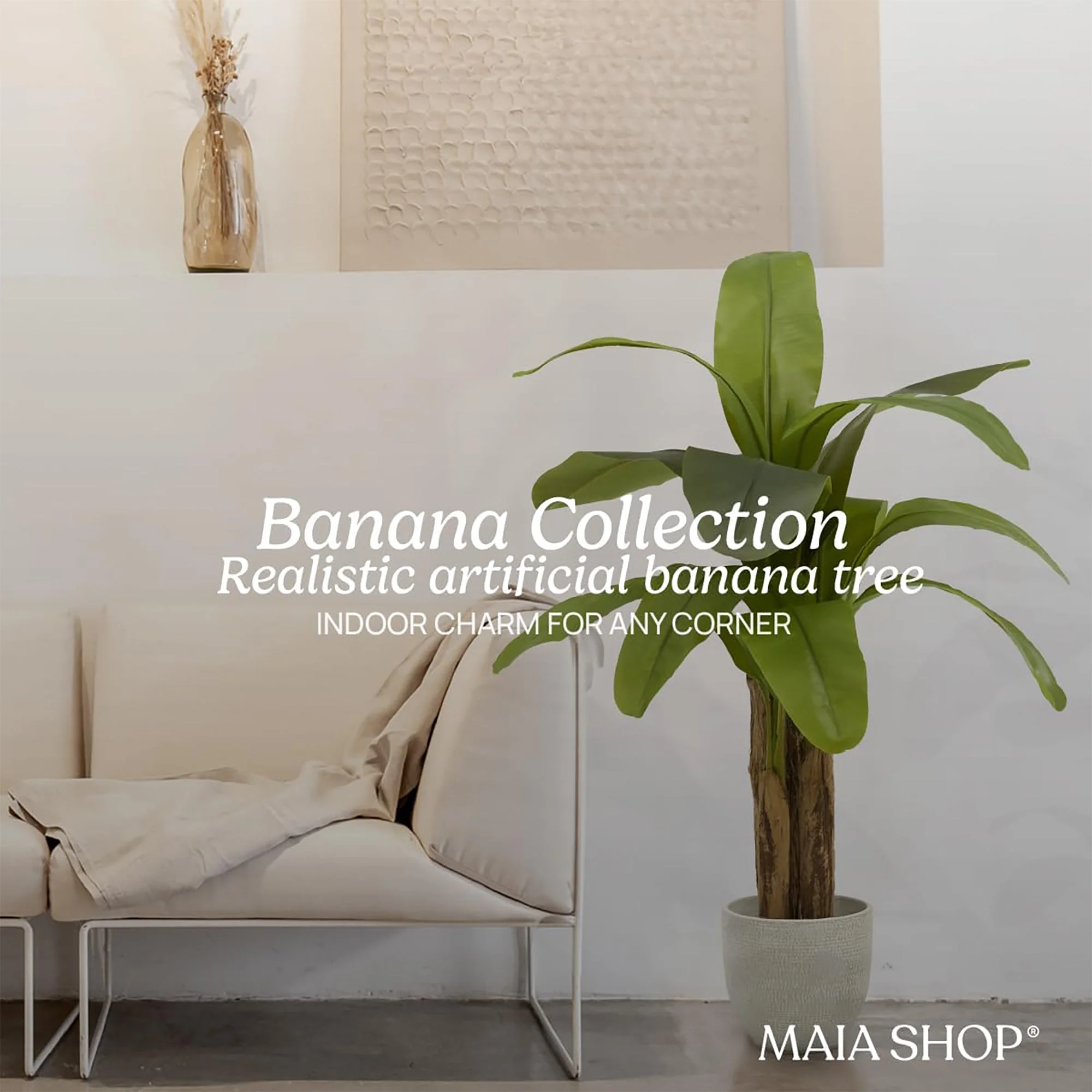 Maia Shop Artificial Banana Tree 4 Feet Tall Tropical Home Decoration, 47 Inches - Image 6