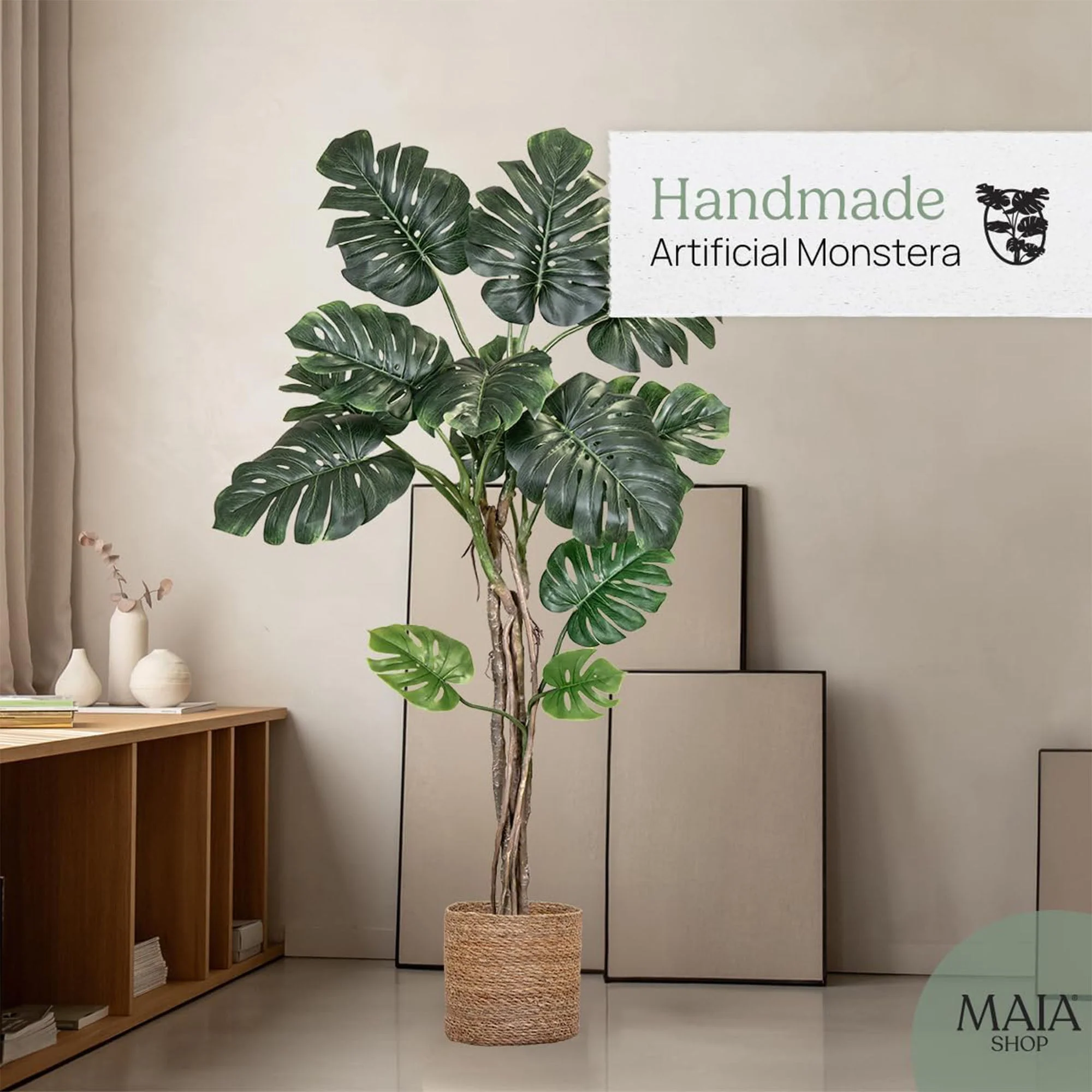 Maia Shop Artificial Monstera Tropical Palm Tree Home Decoration, 72 Inches - Image 2