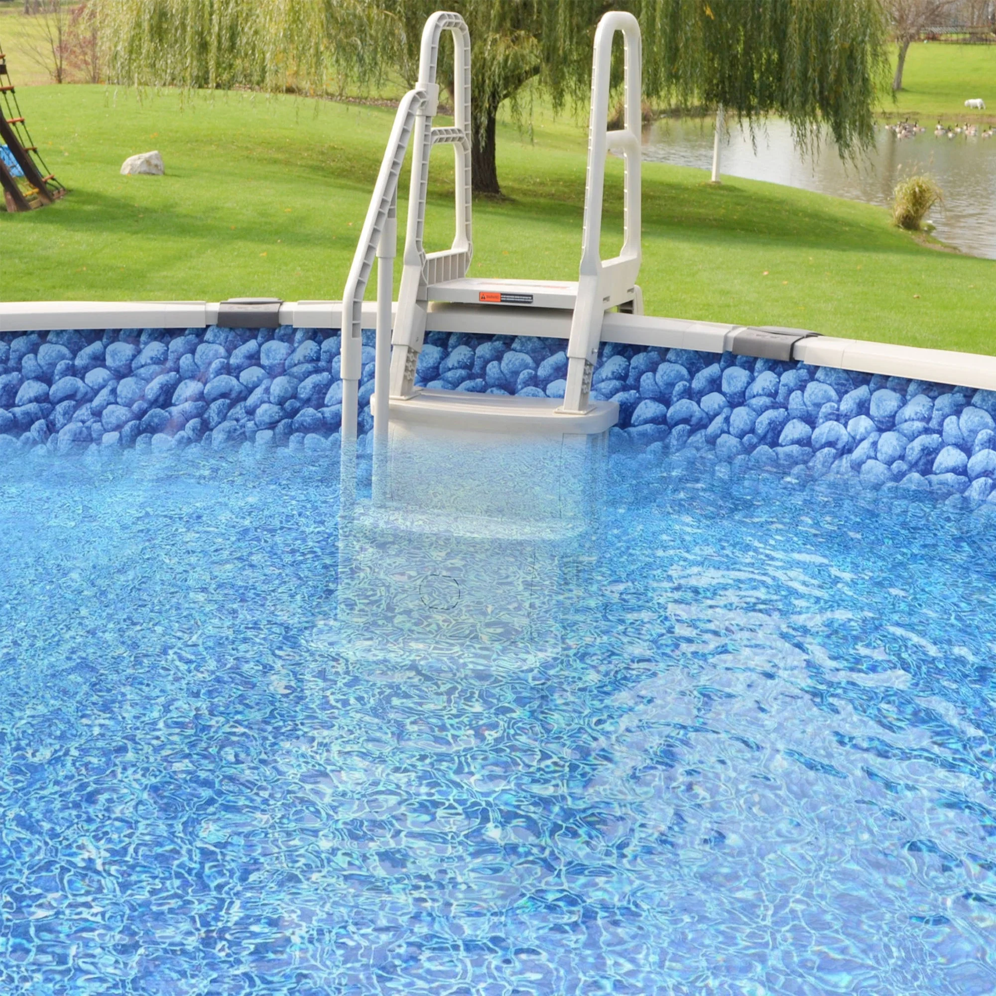 Main Access 200100T Above Ground Pool Ladder Steps w/ Pad + 2 Weights + LED Lite - Image 6