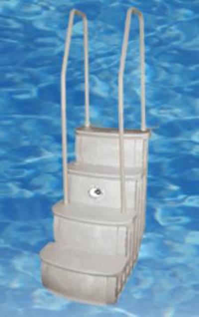 Main Access iStep Above Ground Swimming Pool Deck Entry Steps Ladder w/ Mat Pad - Image 2
