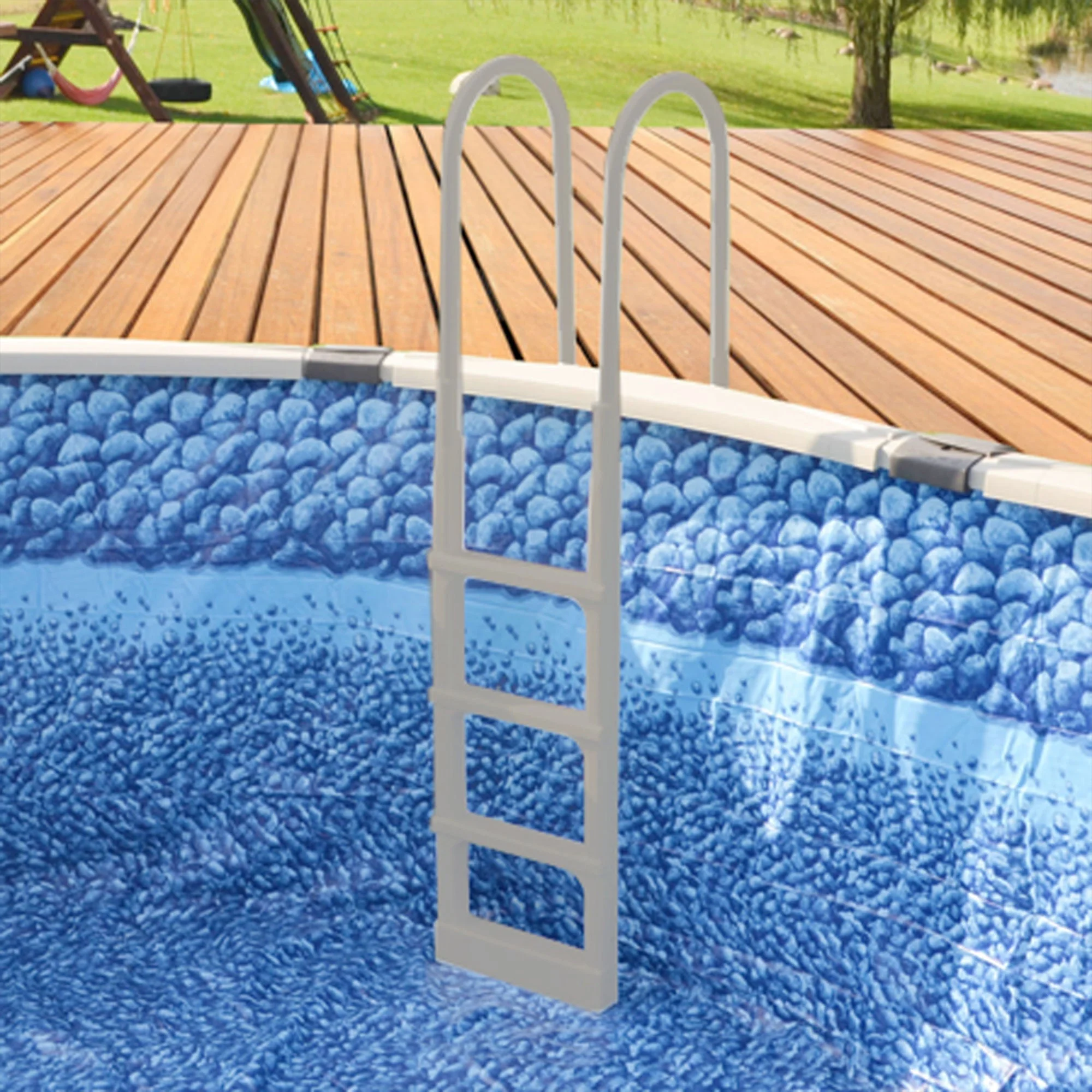 Main Access ProSeries 54 Inch Adjustable In Pool Above Ground Pool Ladder, Taupe - Image 6