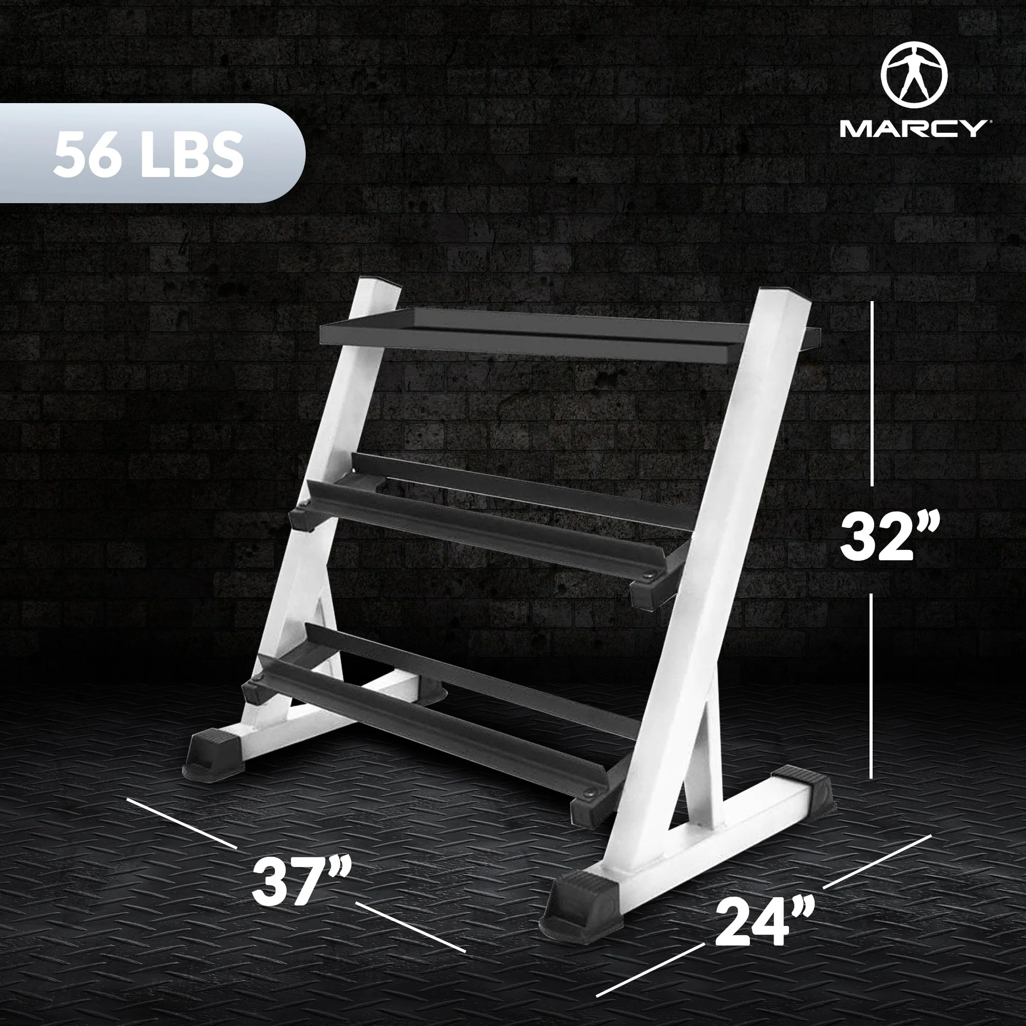 Marcy 3 Tier Metal Steel Home Workout Gym Dumbbell Weight Rack Storage Stand - Image 3