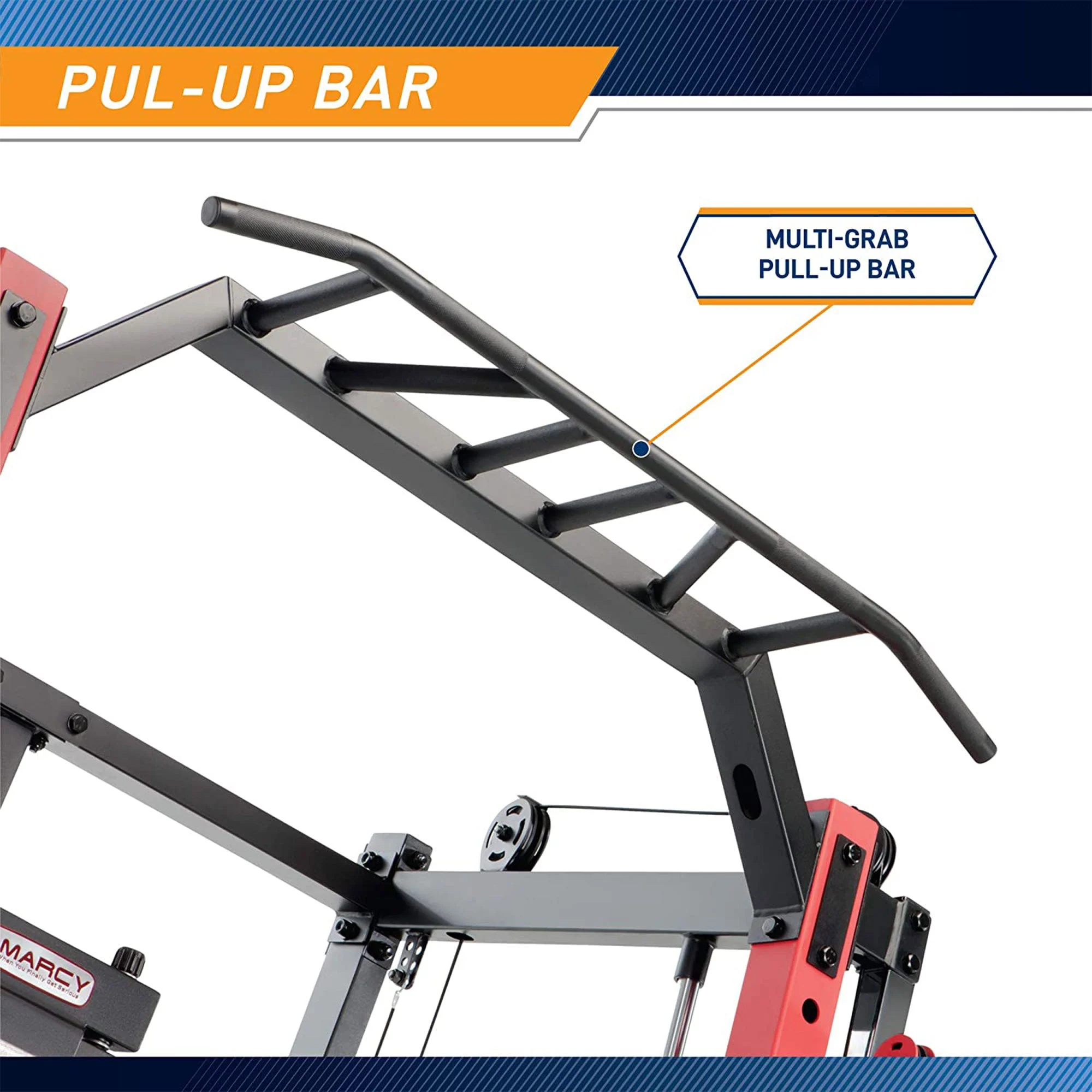Marcy SM-7409 Smith Machine Cage Multi Purpose Home Gym Training System, White - Image 4