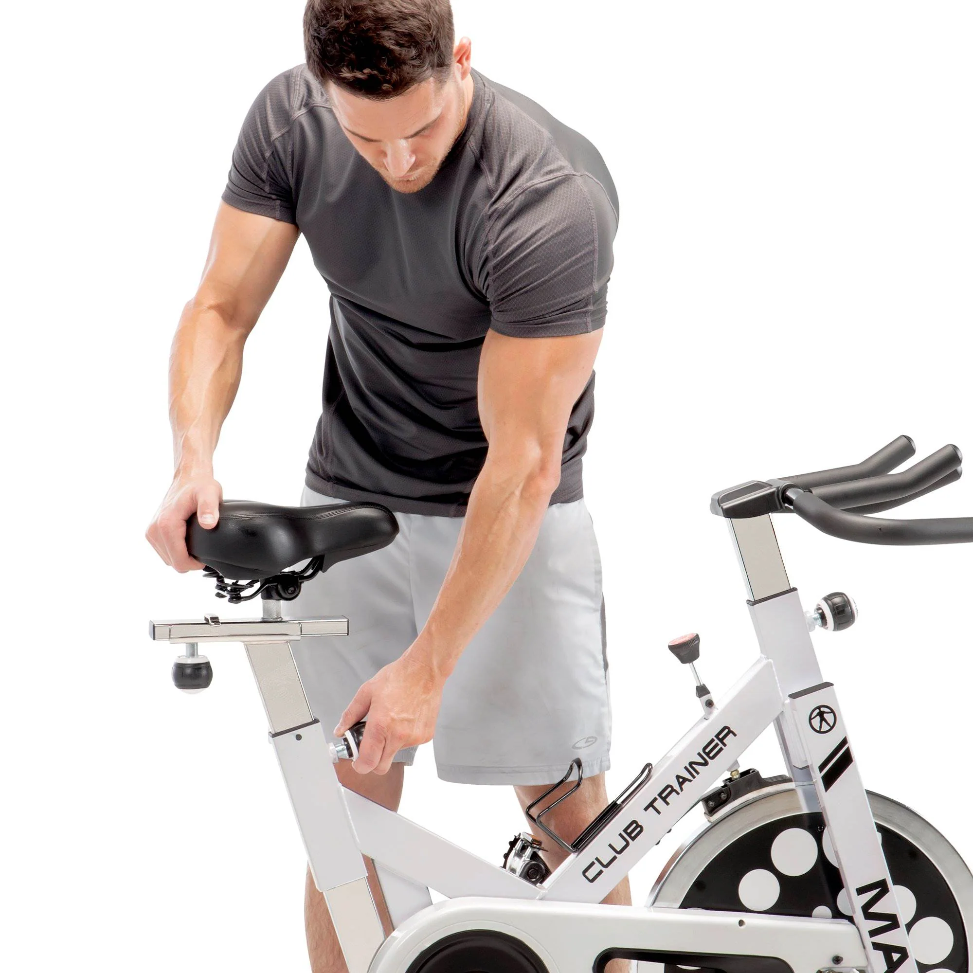 Marcy XJ-5801 Club Revolution Indoor Home Gym Exercise Bike Trainer, White/Black - Image 5