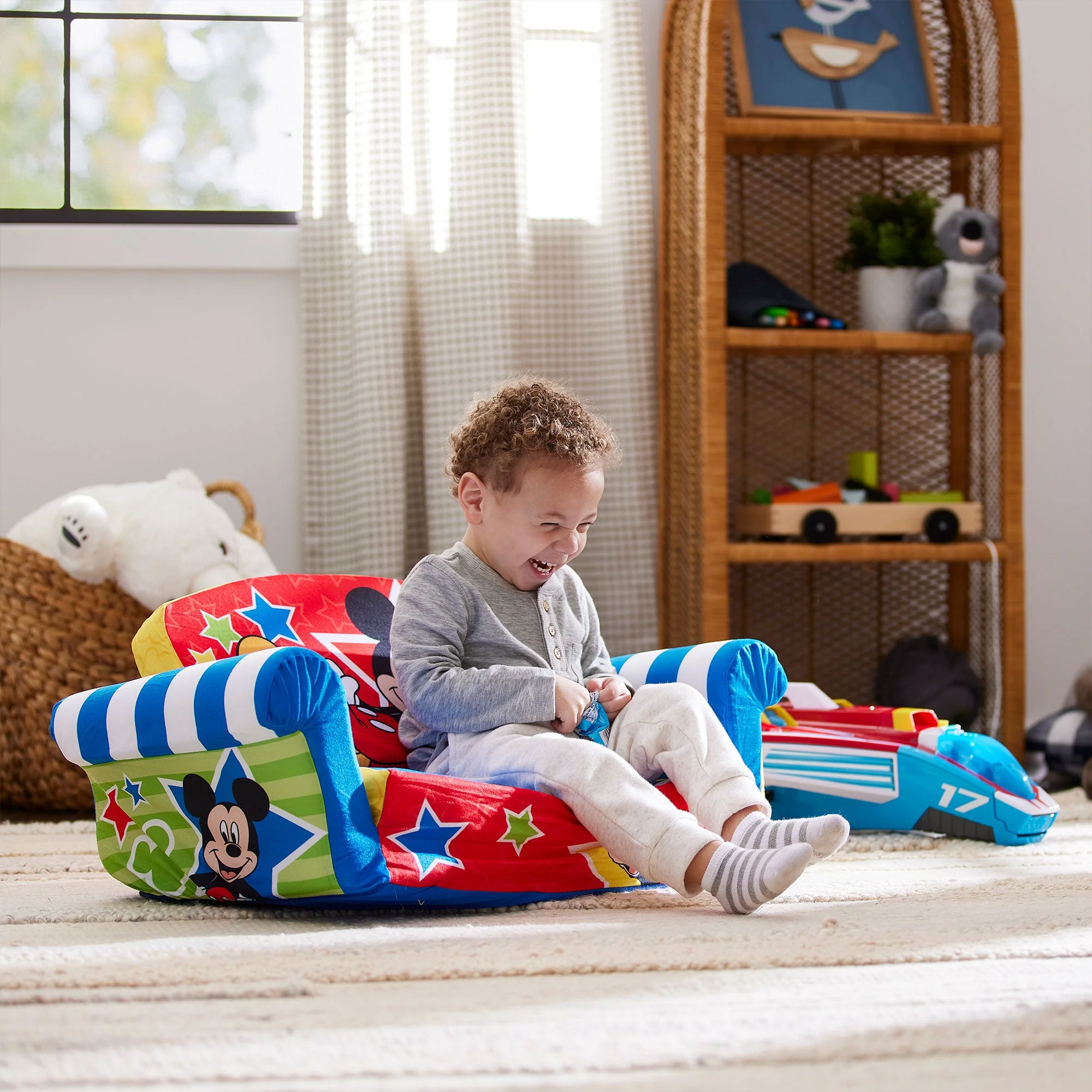 Marshmallow Furniture Kids 2-in-1 Flip Open Foam Compress Sofa Bed, Mickey Mouse - Image 11