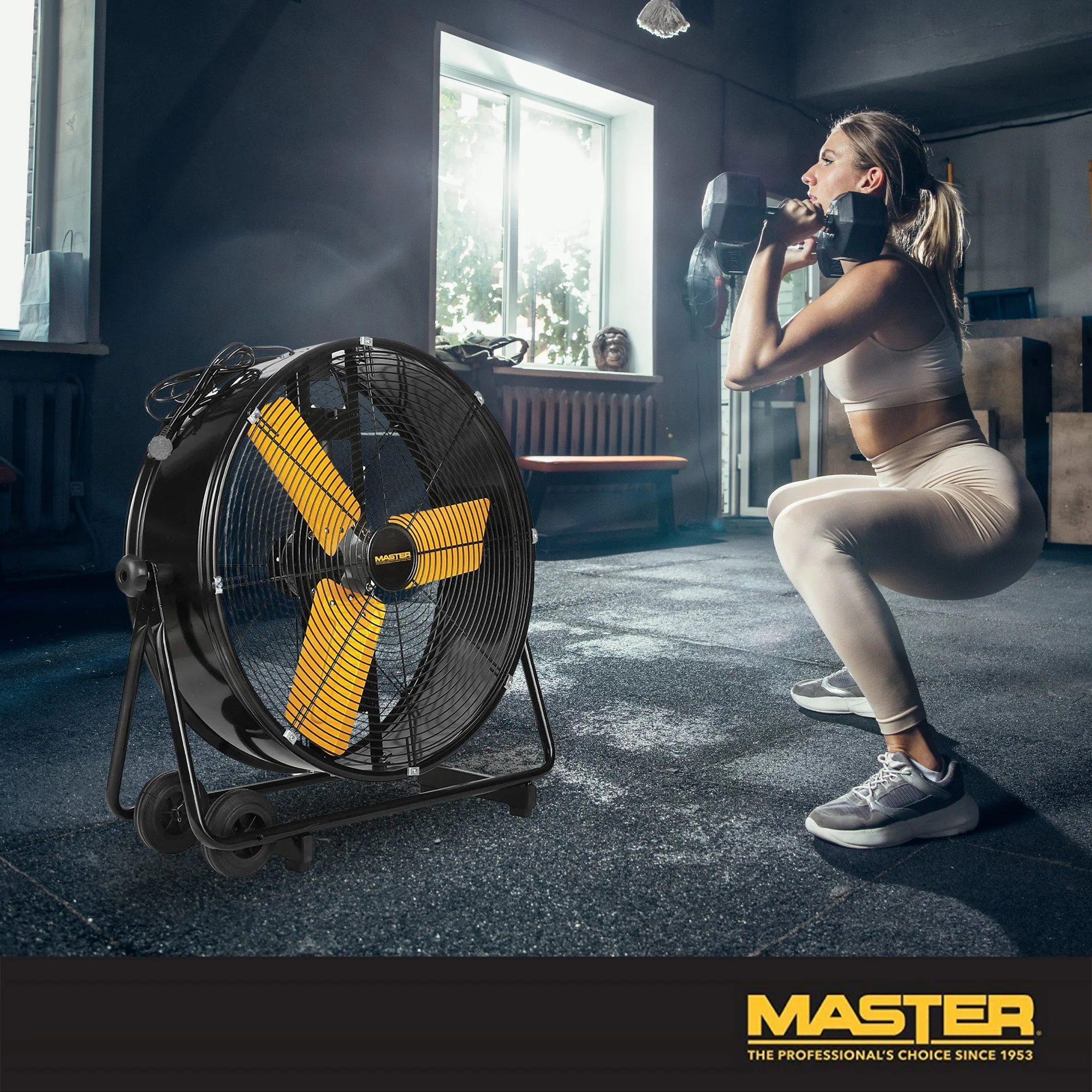 Master 24 Inch Industrial Direct Drive Cradle Tiltable 2 Speed Barrel Drum Fan - Image 7