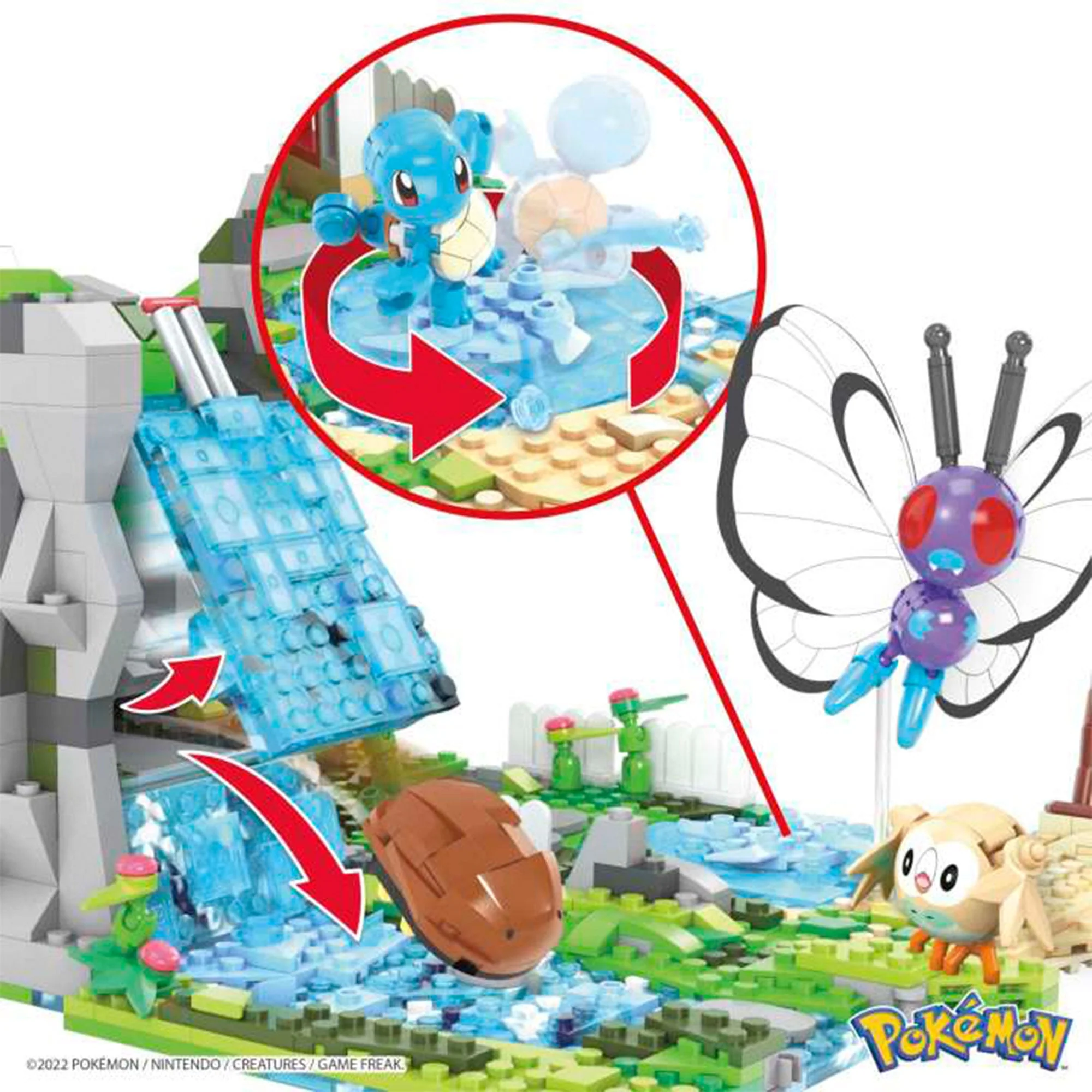 Mattel 1362 Piece Pokemon Building Jungle Voyage Toy Kit with 4 Action Figures - Image 2