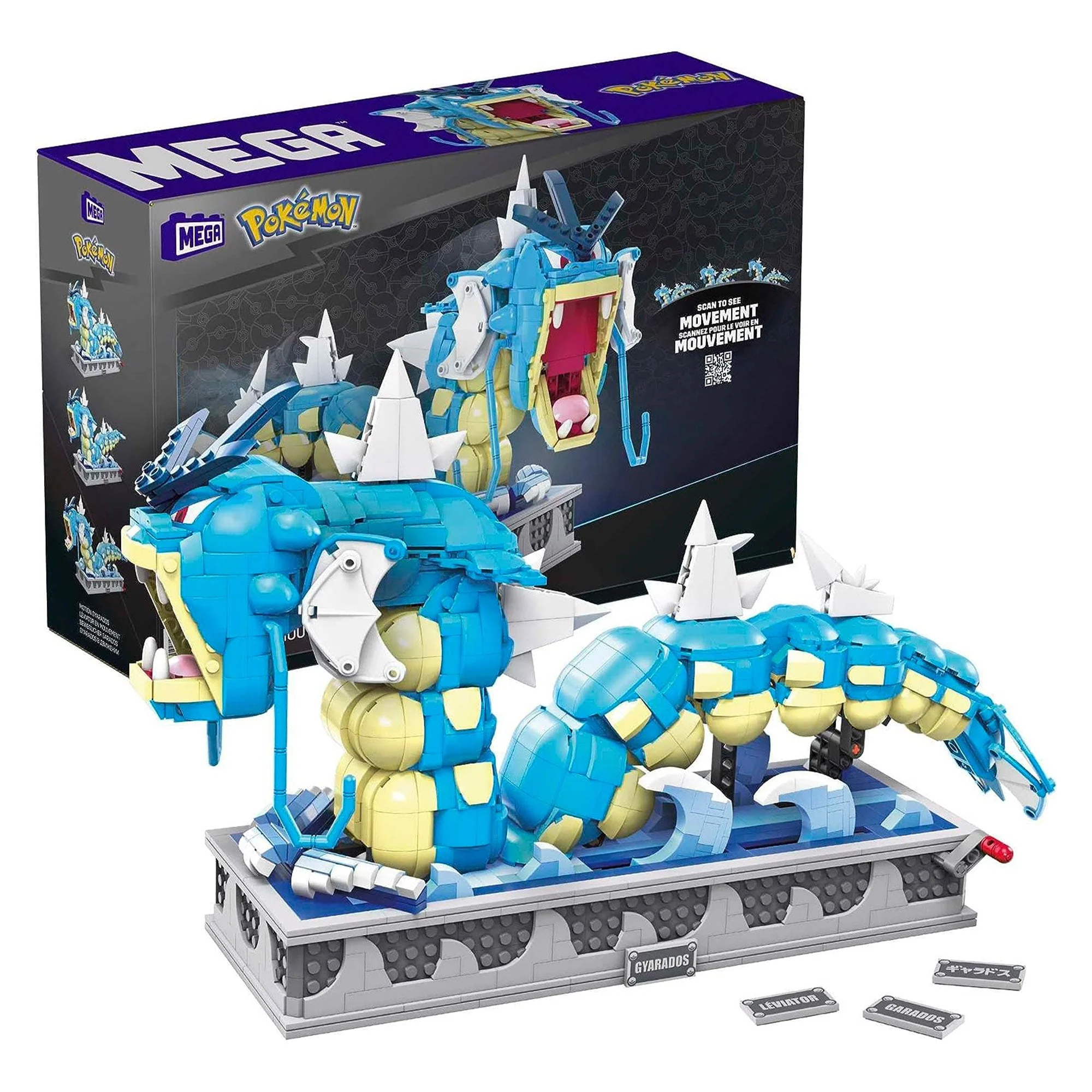 Mattel Pokémon Motion Gyarados Toys with Turning Hand Motion Activated Crank